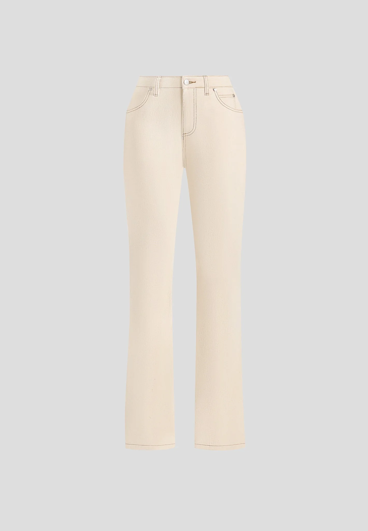 Abbie - Stacked Fit And Flare Jeans - Cream - Image 6