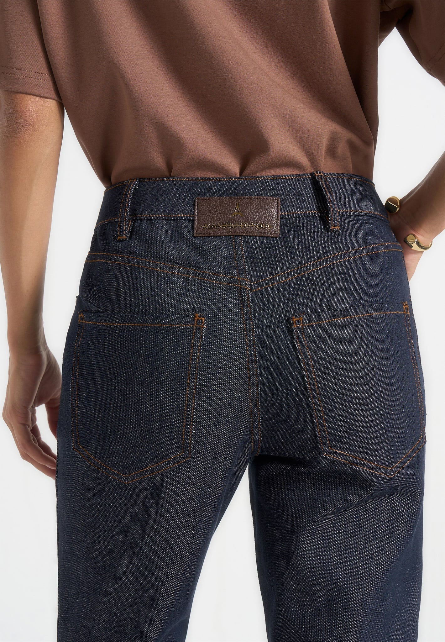 Abbie - Stacked Fit And Flare Jeans - Indigo - Image 4