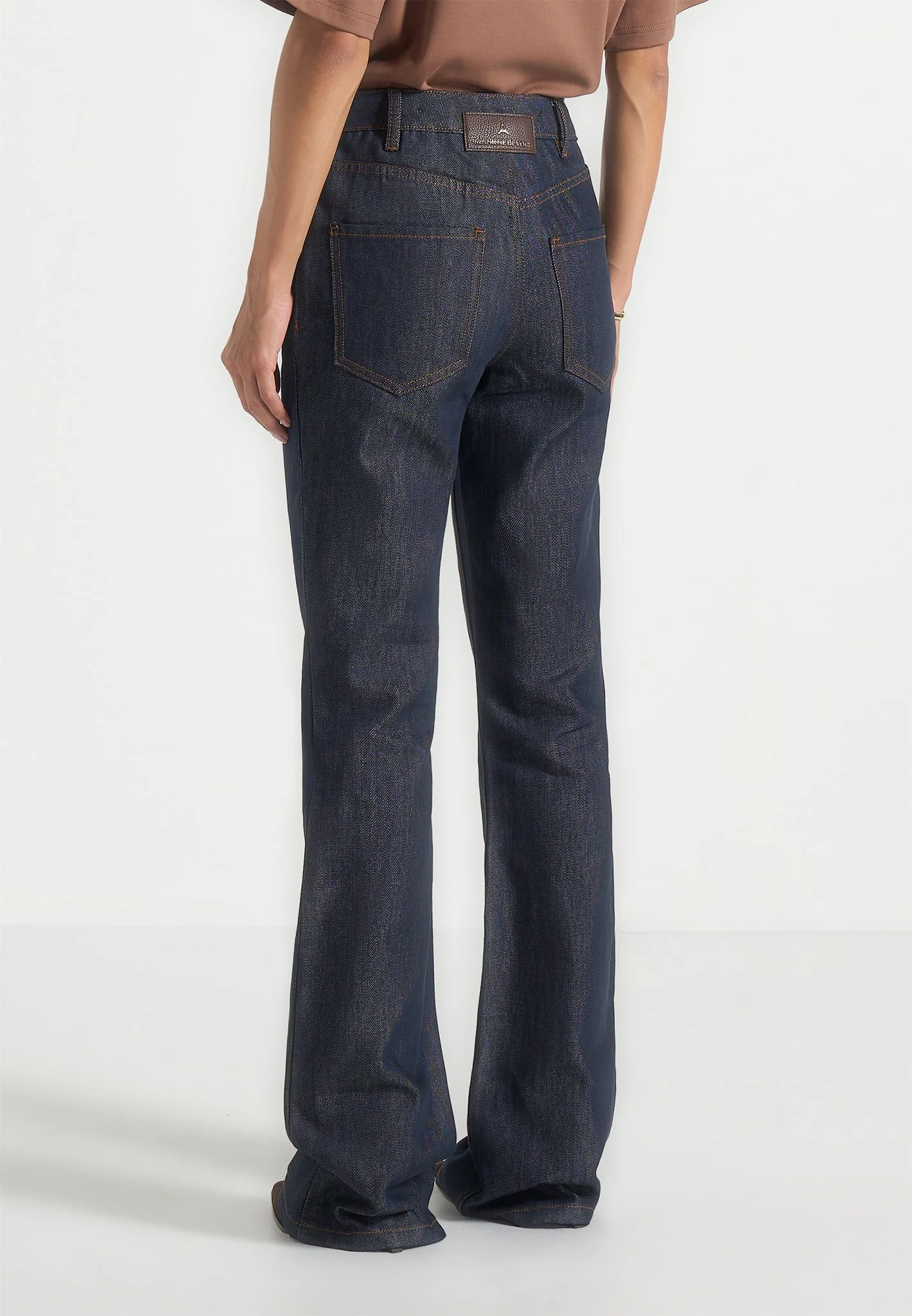 Abbie - Stacked Fit And Flare Jeans - Indigo - Image 5