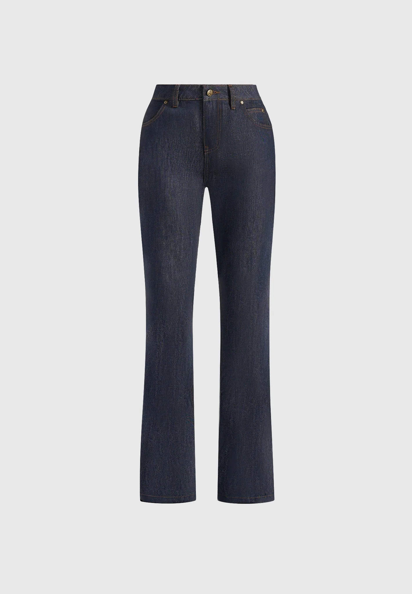 Abbie - Stacked Fit And Flare Jeans - Indigo - Image 6
