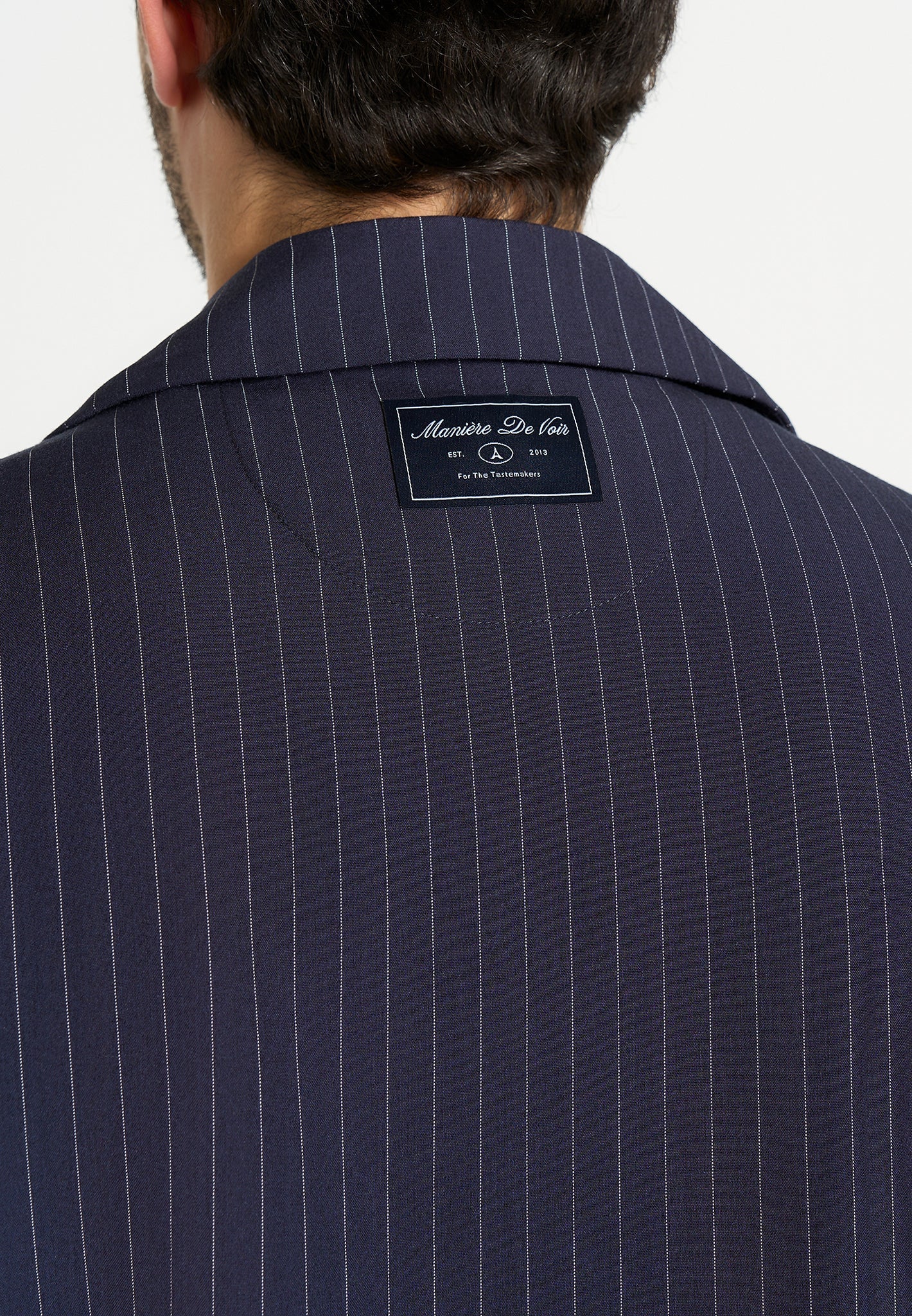 Abel - Boxy Pinstripe Double Breasted Shirt - Navy - Image 3