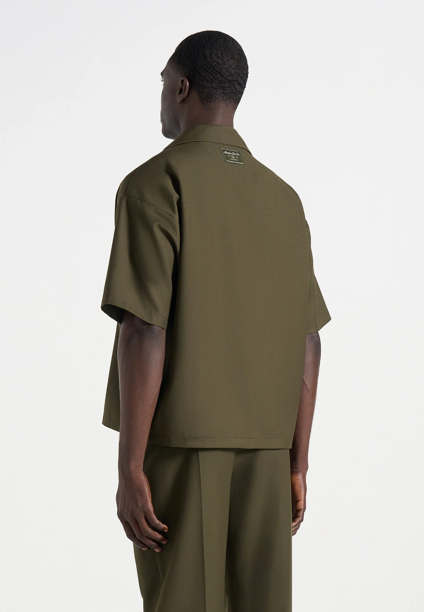 Abel - Boxy Twill Double Breasted Shirt - Olive - Image 5