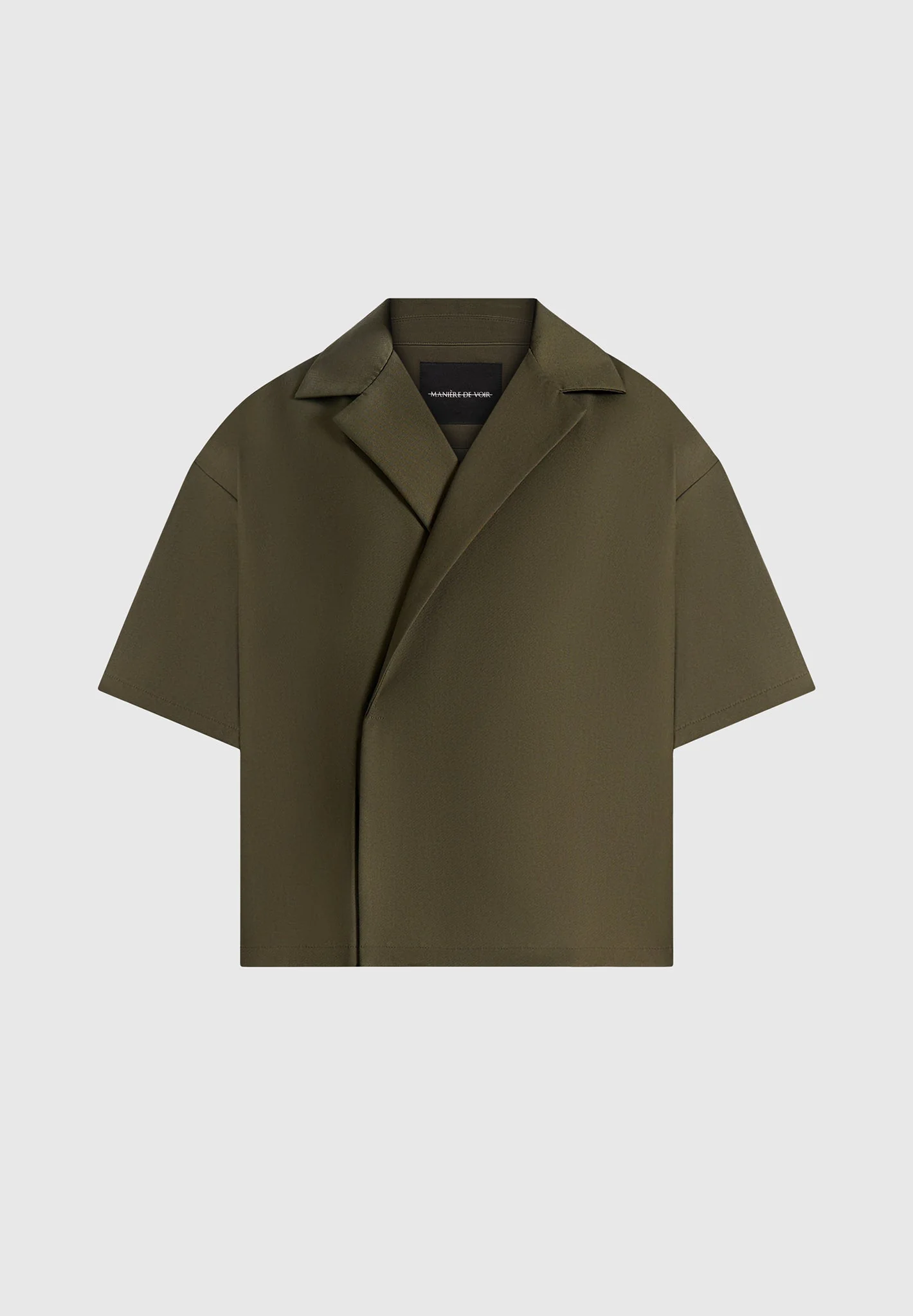 Abel - Boxy Twill Double Breasted Shirt - Olive - Image 6