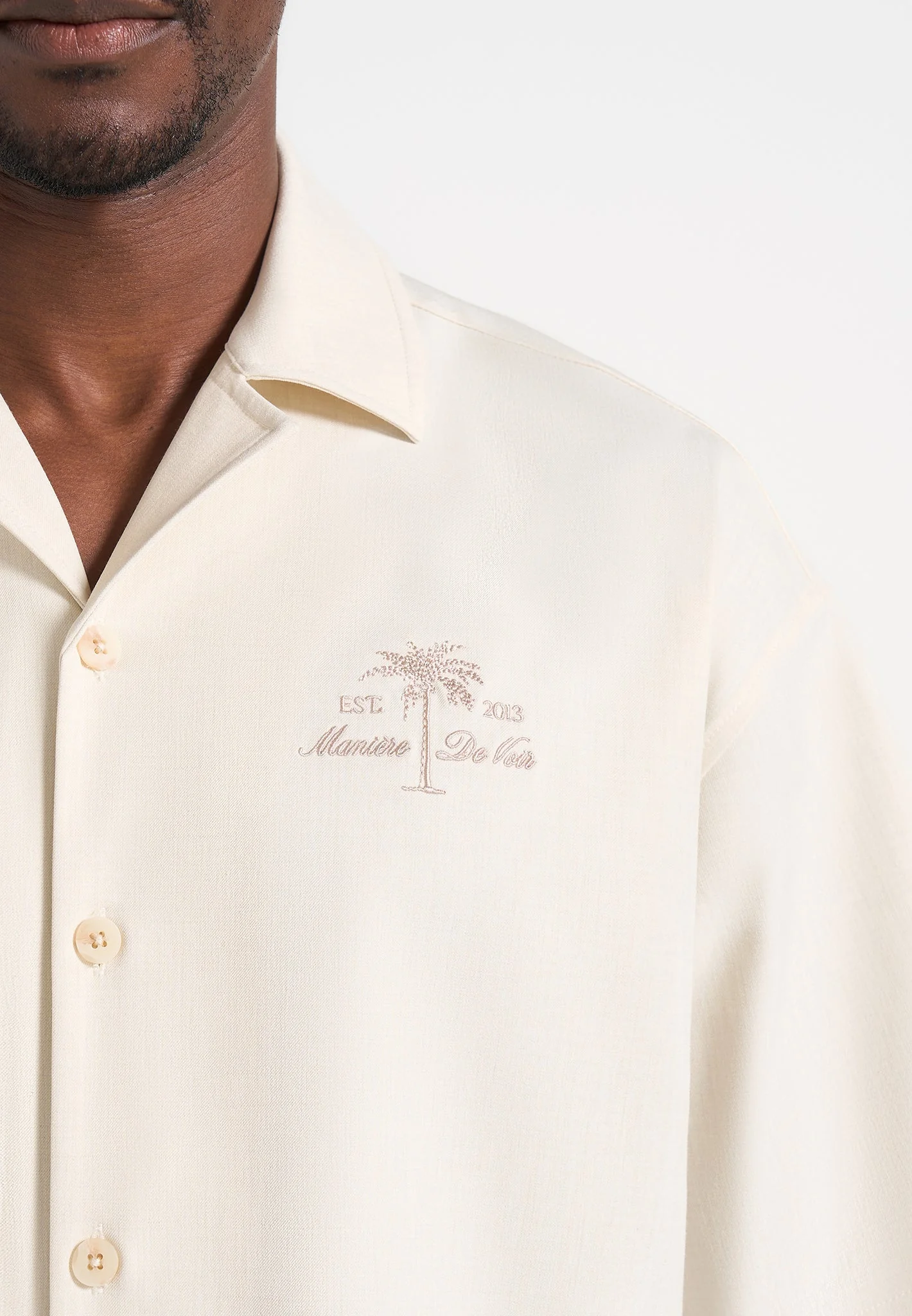 Alexis - Unisex Cote d'Azur Boxy Shirt - Cream - Image 10