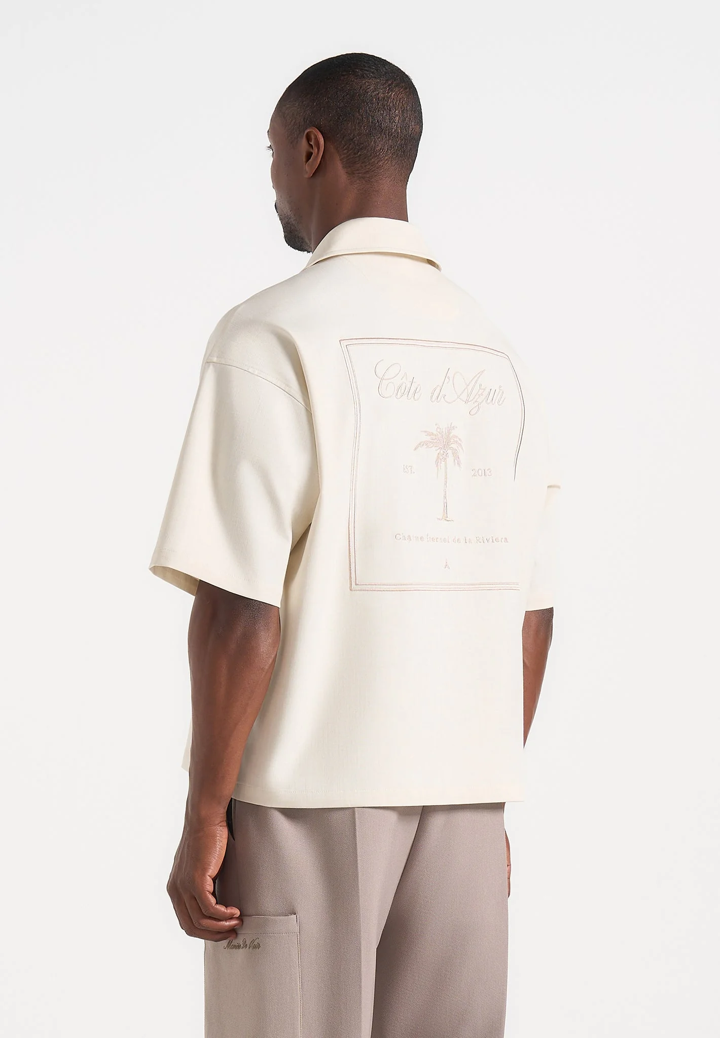 Alexis - Unisex Cote d'Azur Boxy Shirt - Cream - Image 8