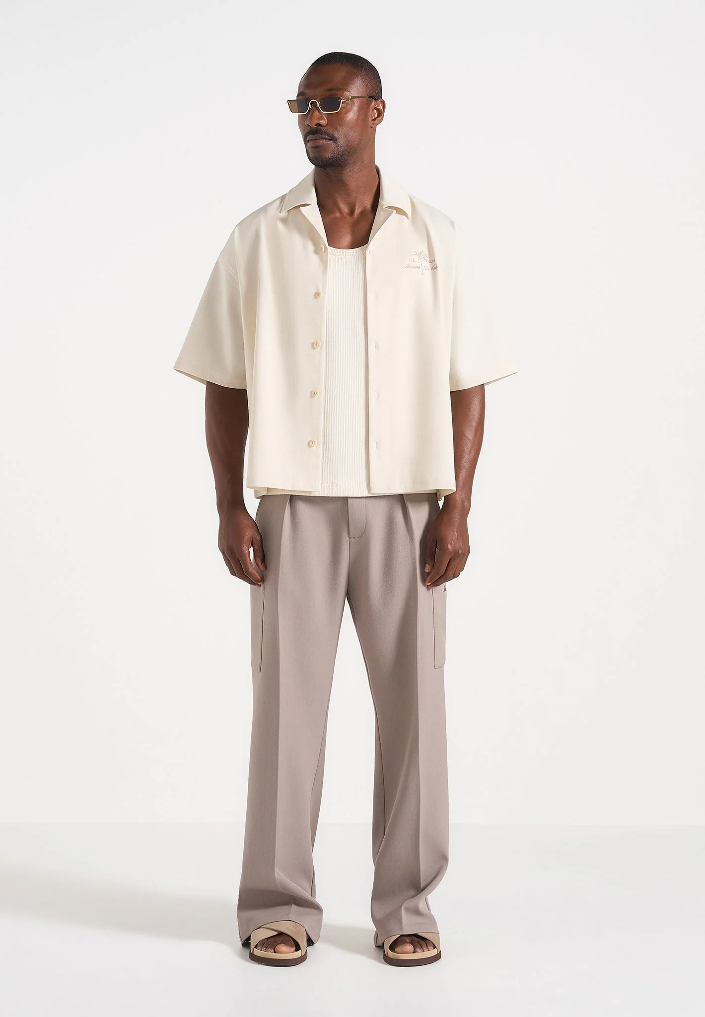 Alexis - Unisex Cote d'Azur Boxy Shirt - Cream - Image 9