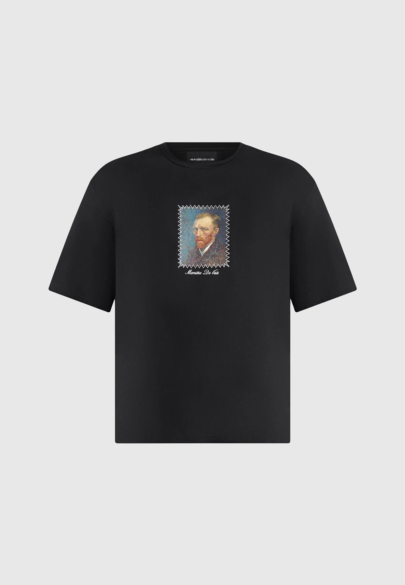 Anders - Cafe Terrace At Night Cotton T-Shirt - Black - Image 6