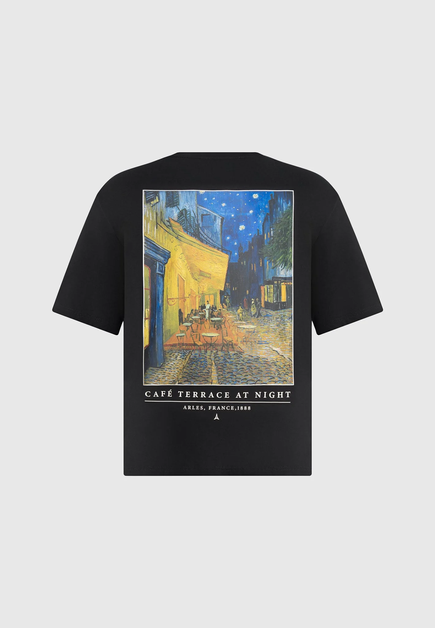Anders - Cafe Terrace At Night Cotton T-Shirt - Black - Image 7