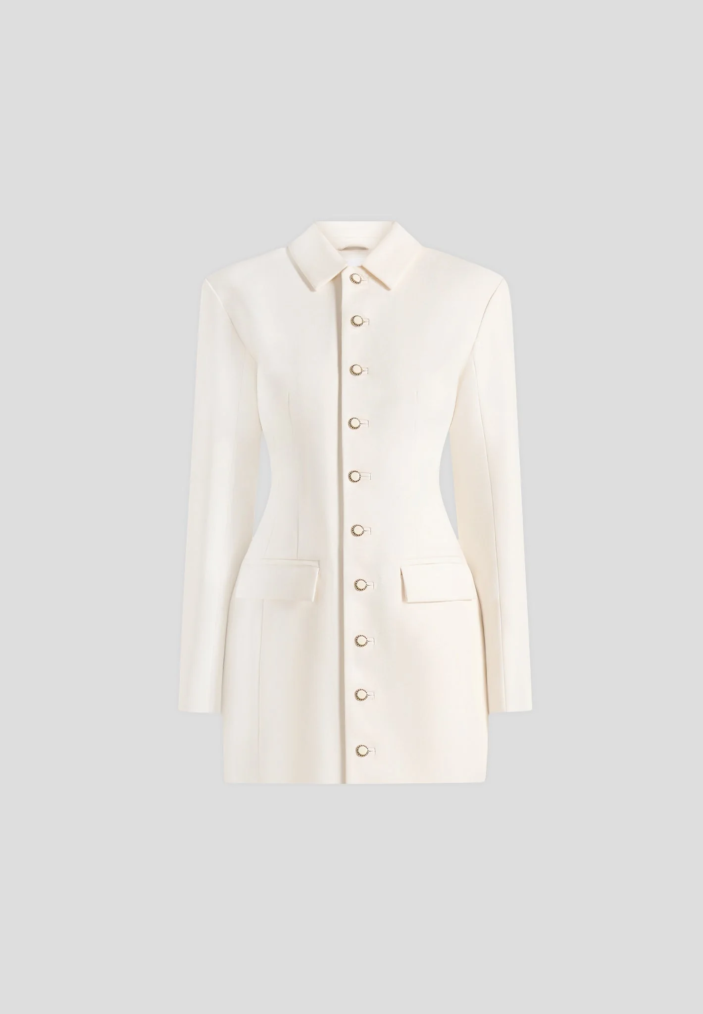 Amelie - Cinch Button Up Blazer Dress - Off White - Image 6