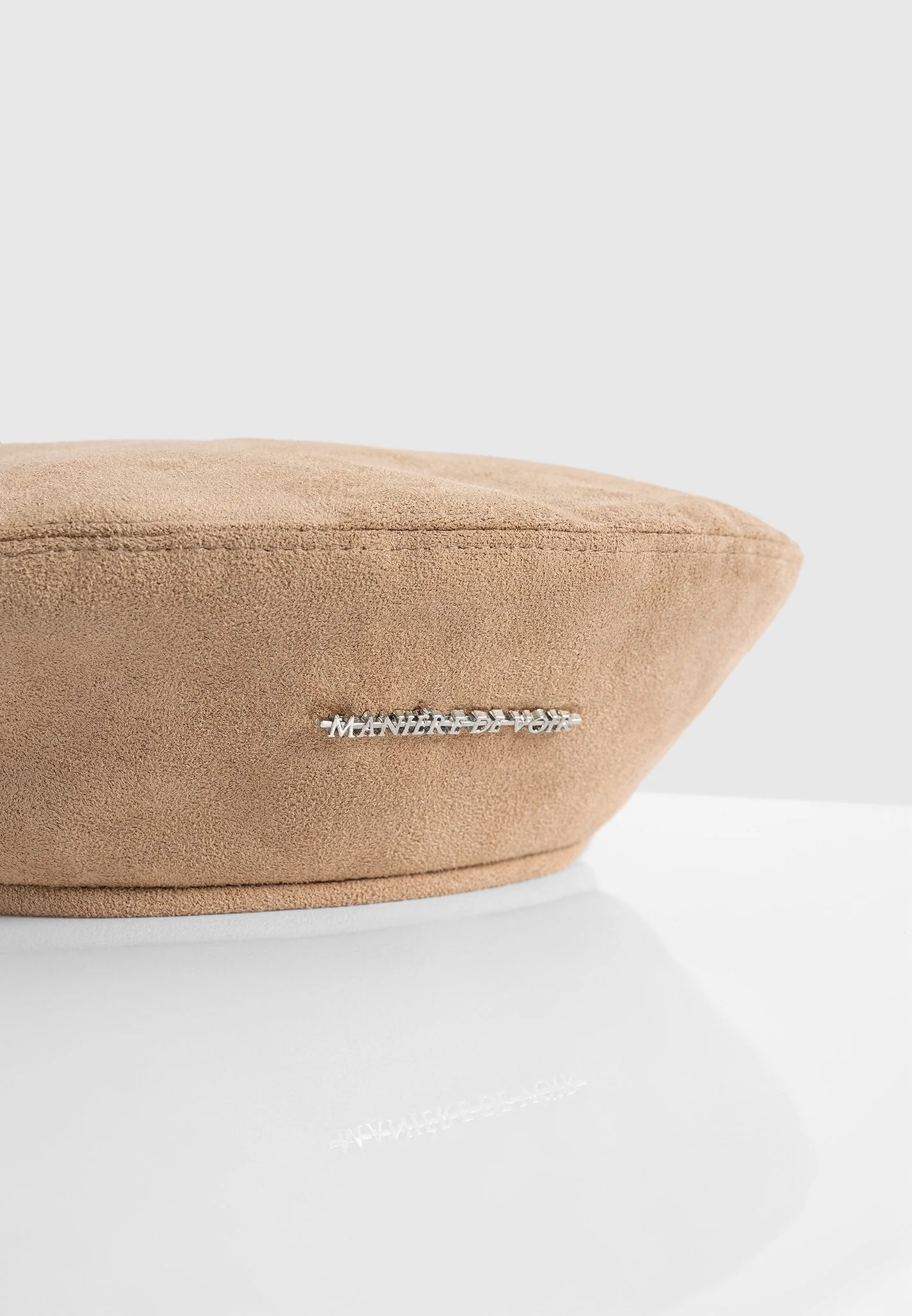 Anya - Suede Beret - Beige - Image 4