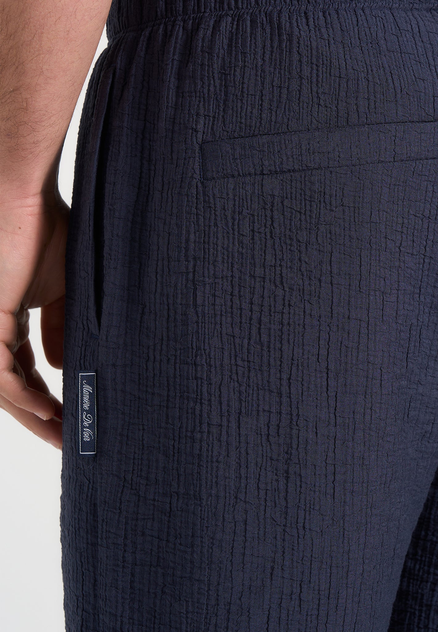 Ari - Unisex Textured Shorts - Navy - Image 5