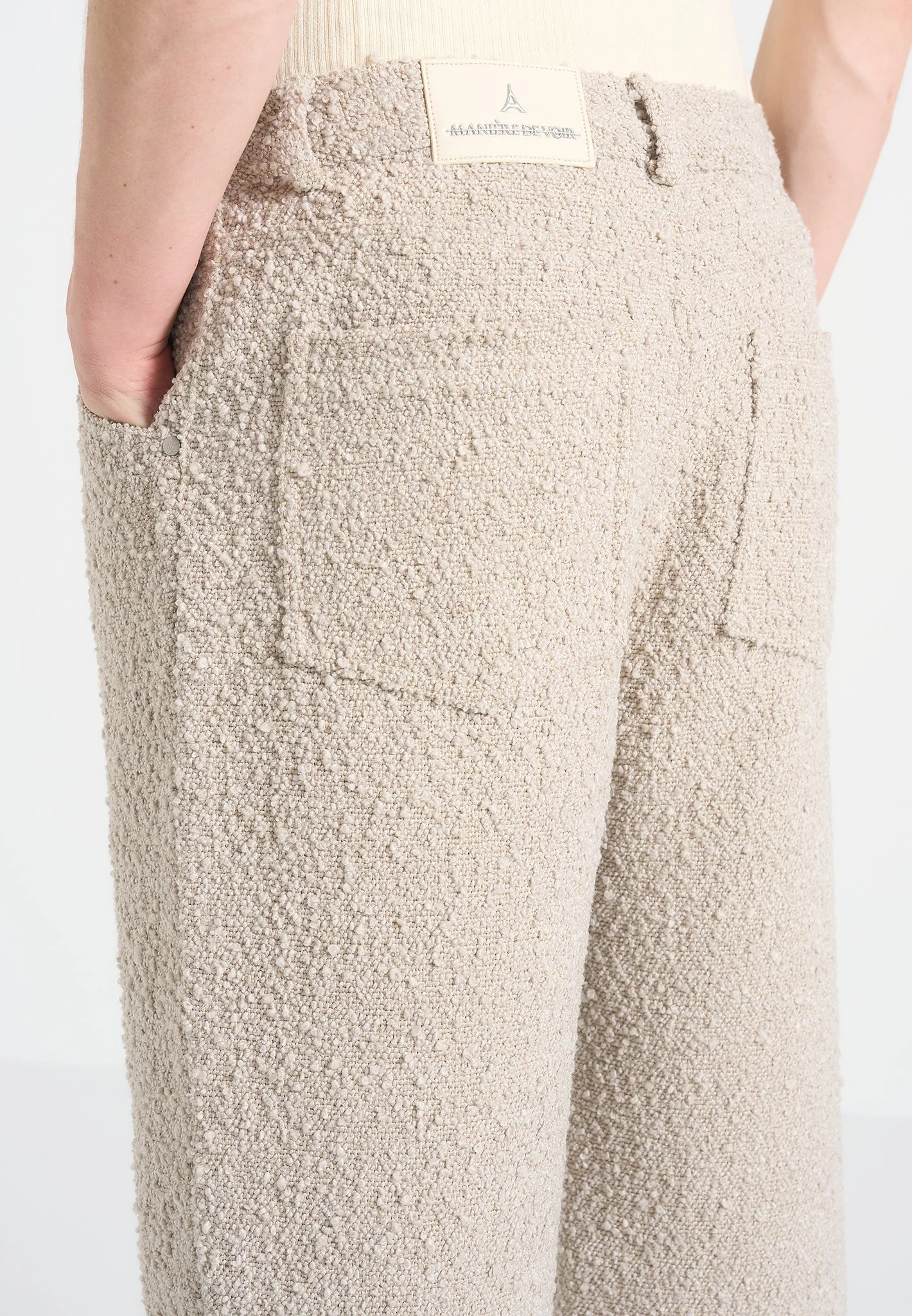 Arnault - Boucle Pleated Jeans - Beige - Image 3