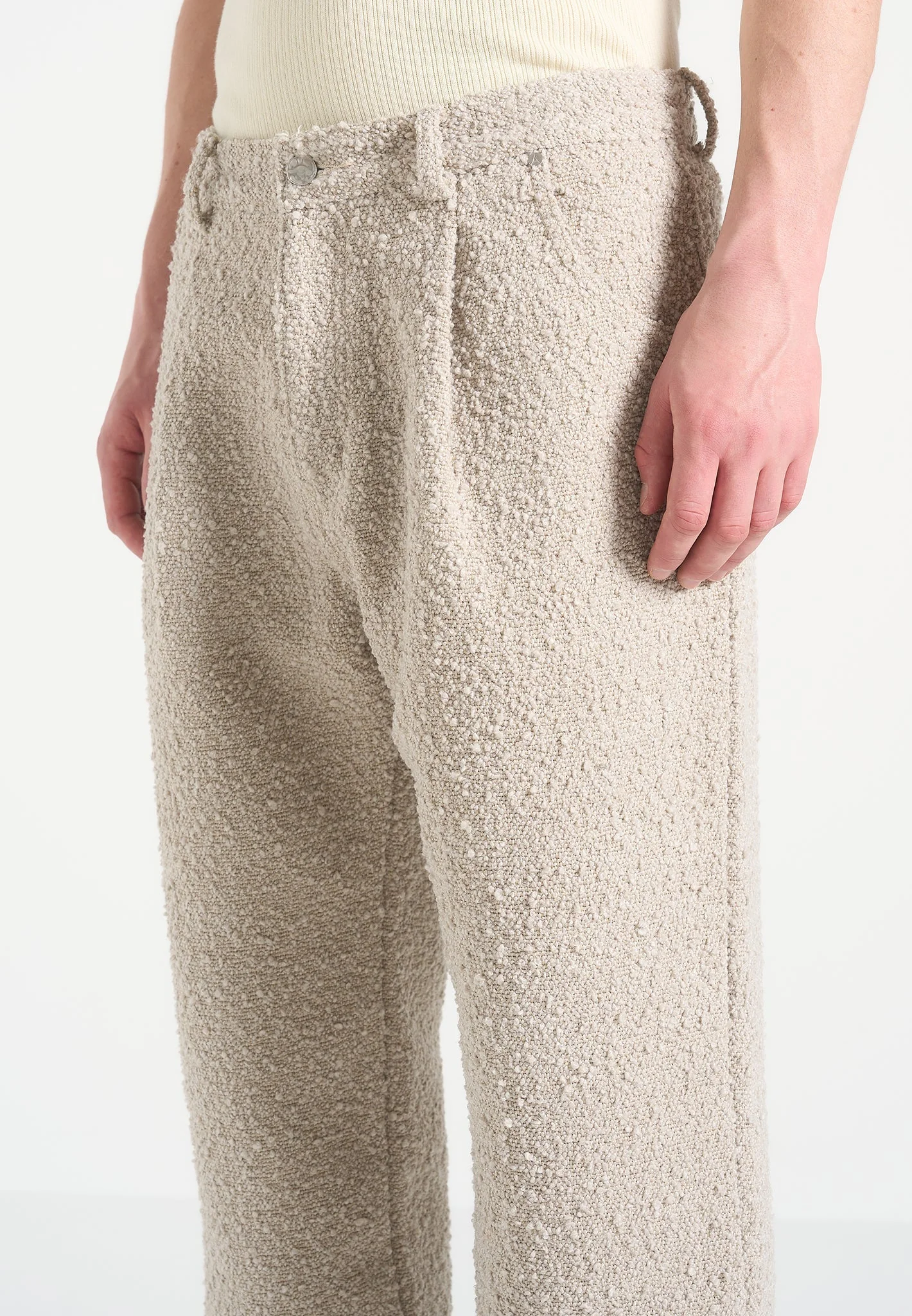 Arnault - Boucle Pleated Jeans - Beige - Image 4