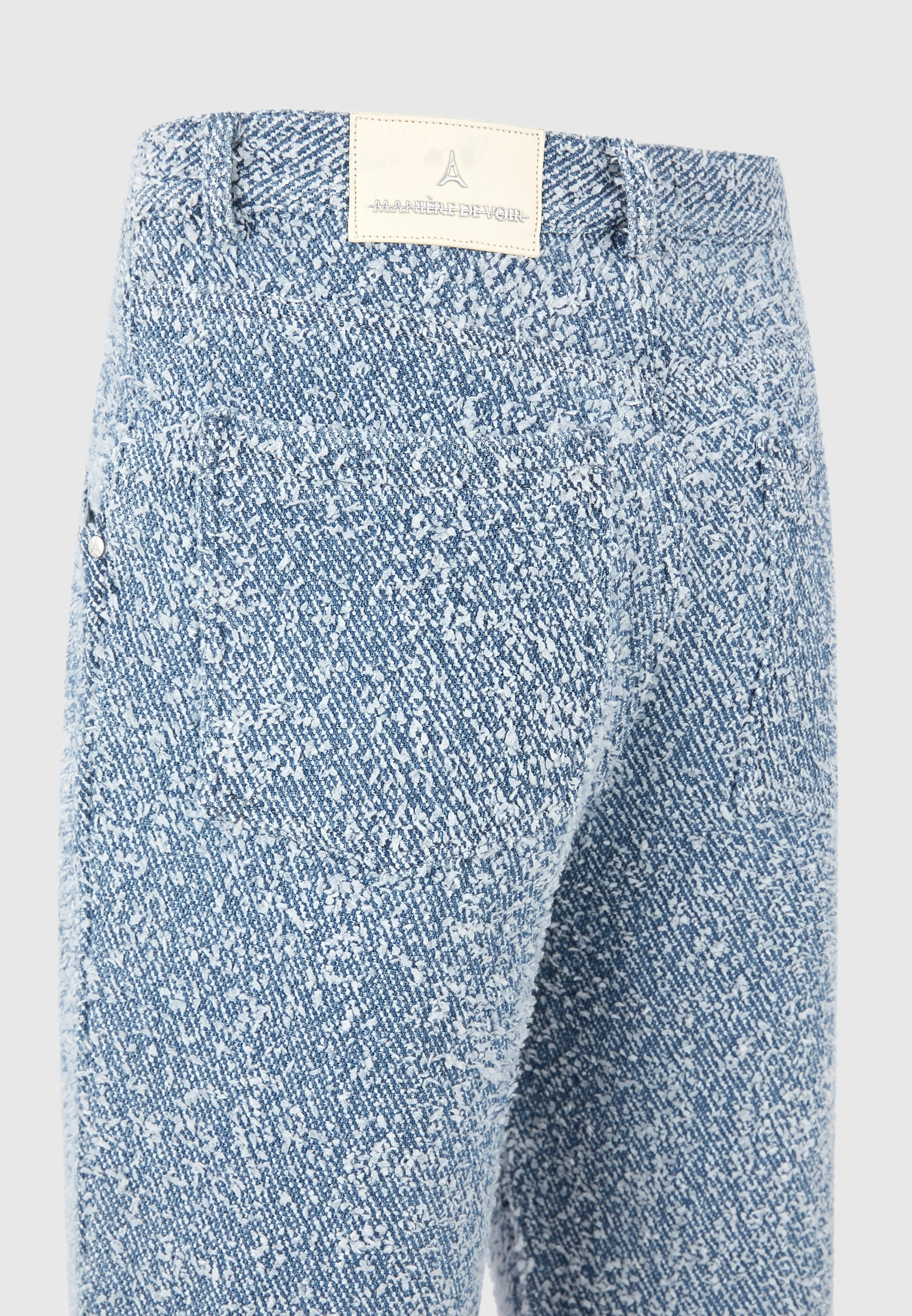 Arnault - Boucle Pleated Denim Jeans - Blue - Image 8