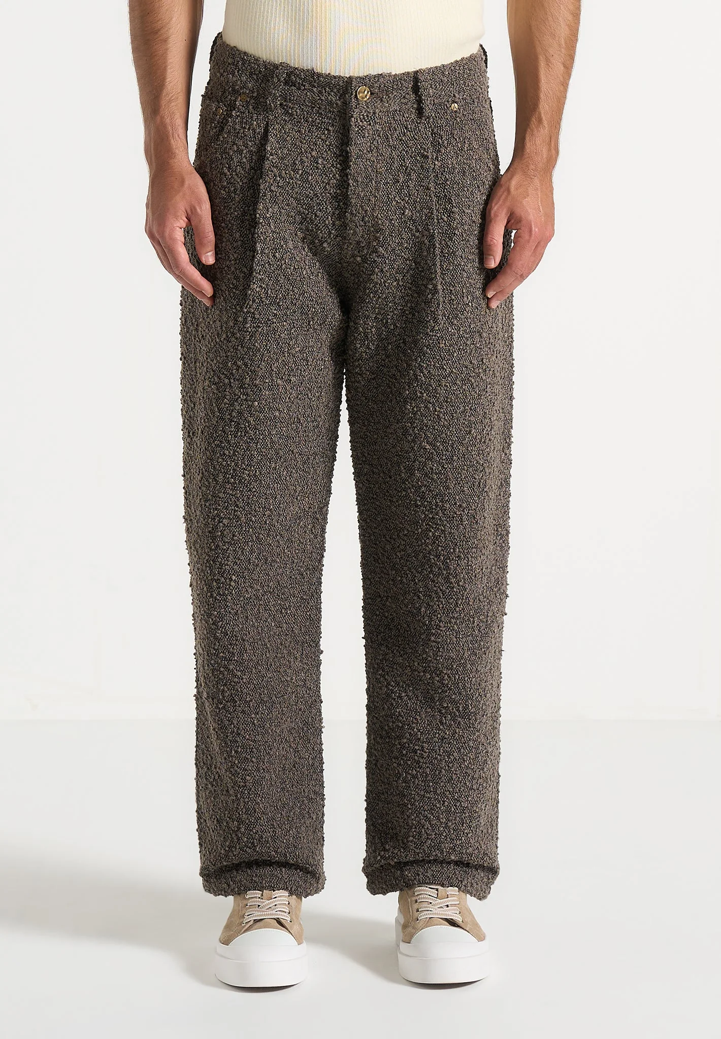 Arnault - Boucle Pleated Jeans - Brown - Image 3