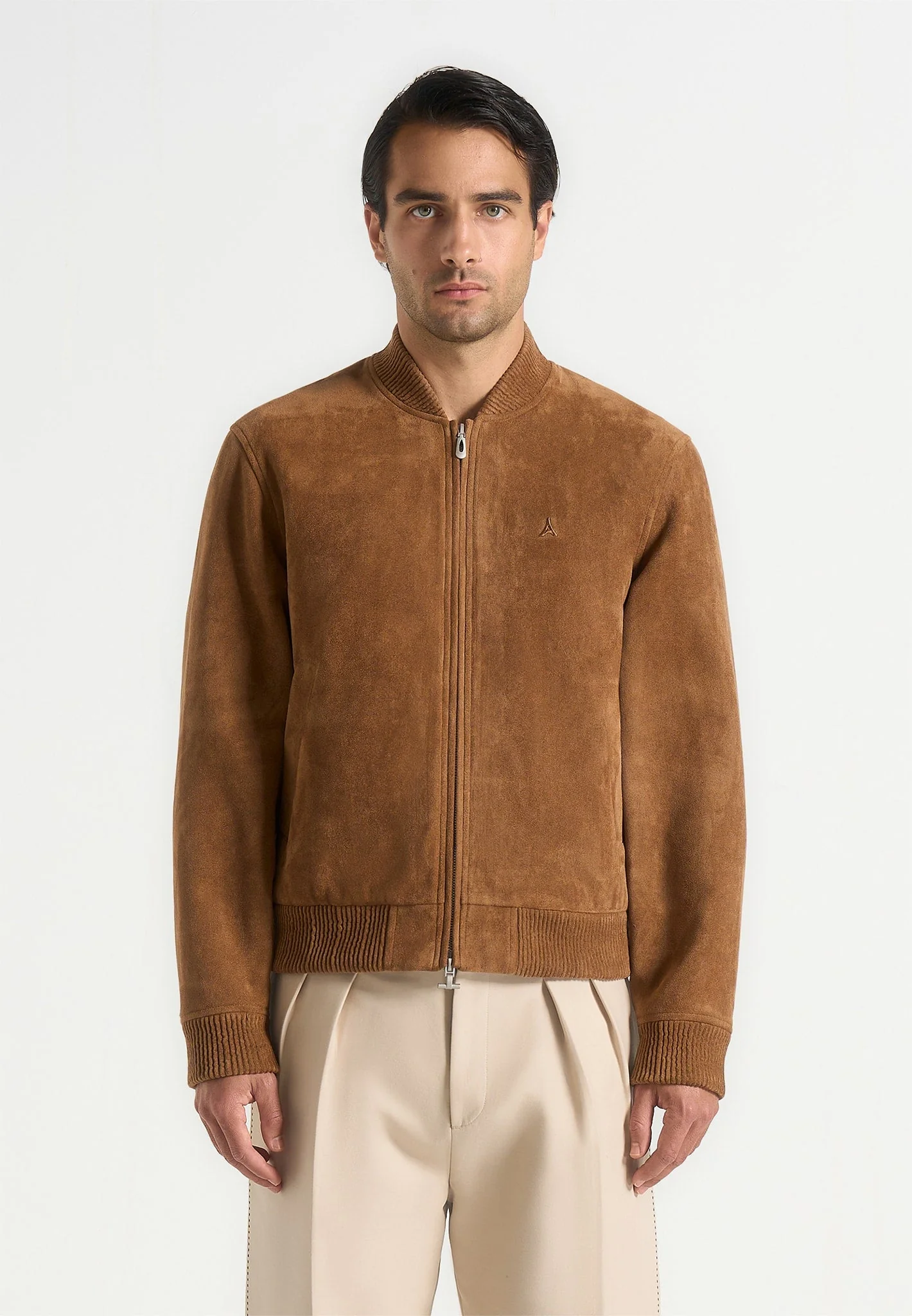 Arsene - Suede Bomber Jacket - Fawn - Image 2