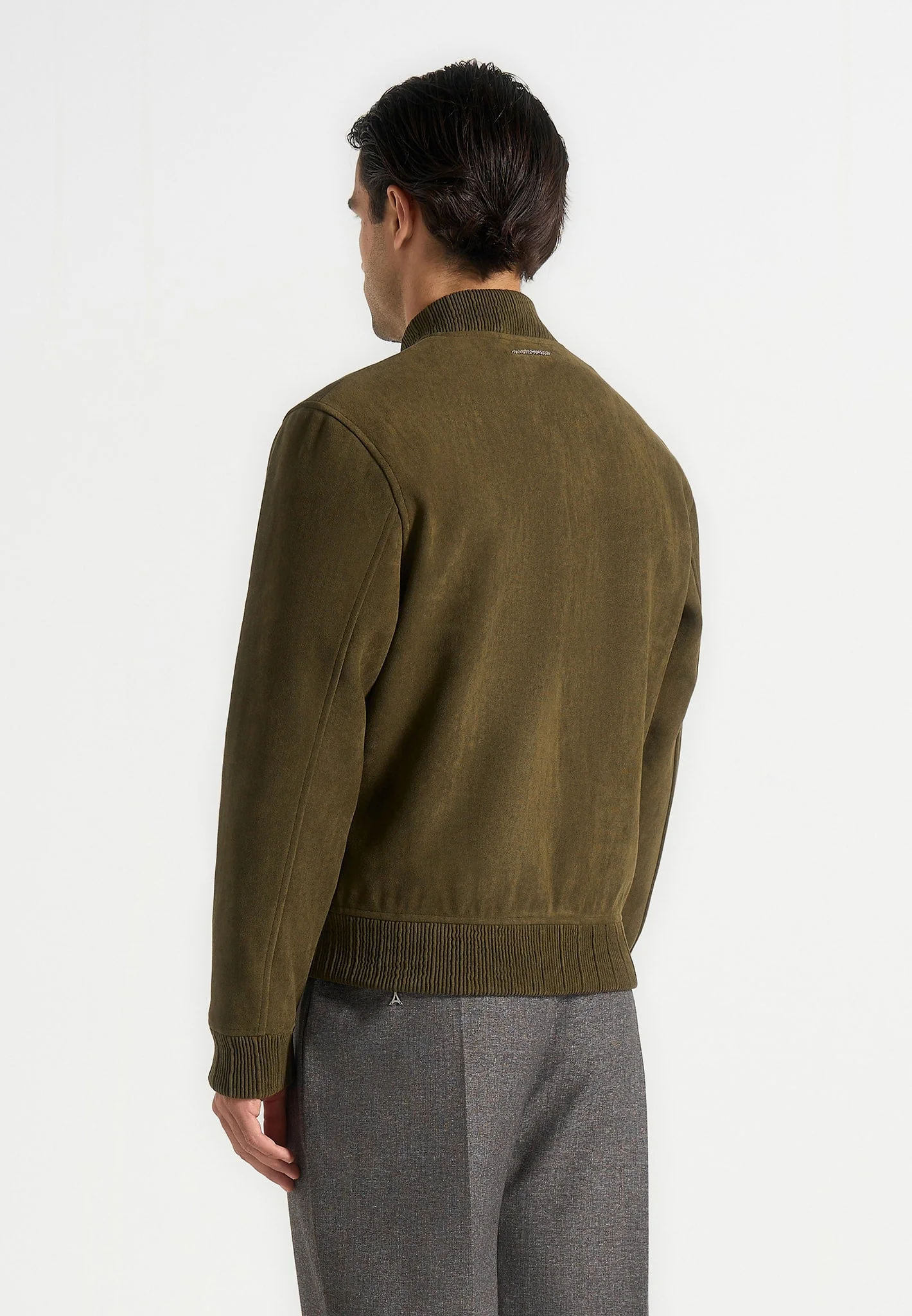 Arsene - Suede Bomber Jacket - Olive - Image 4