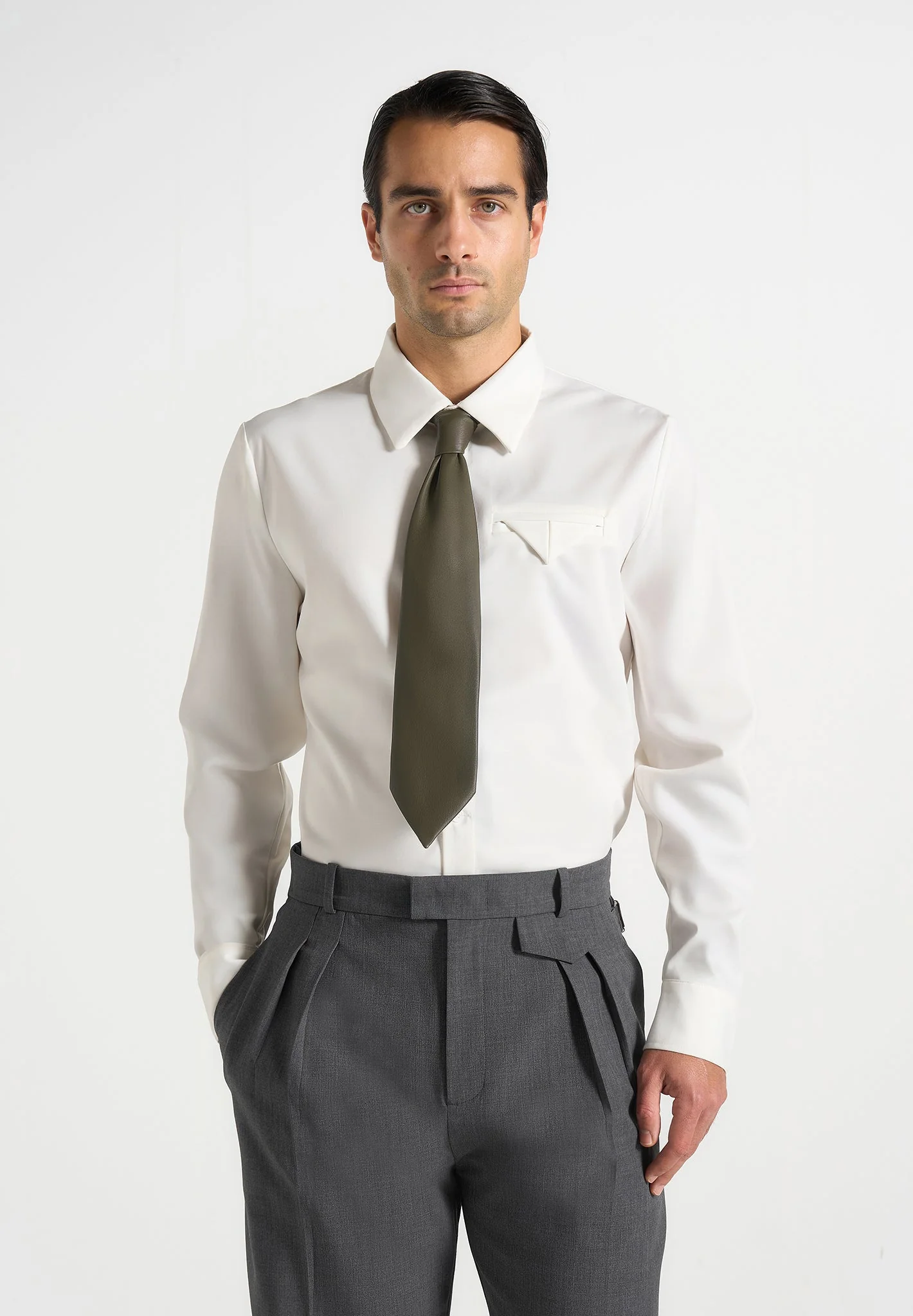 Ash - Leather Tie - Sage - Image 3
