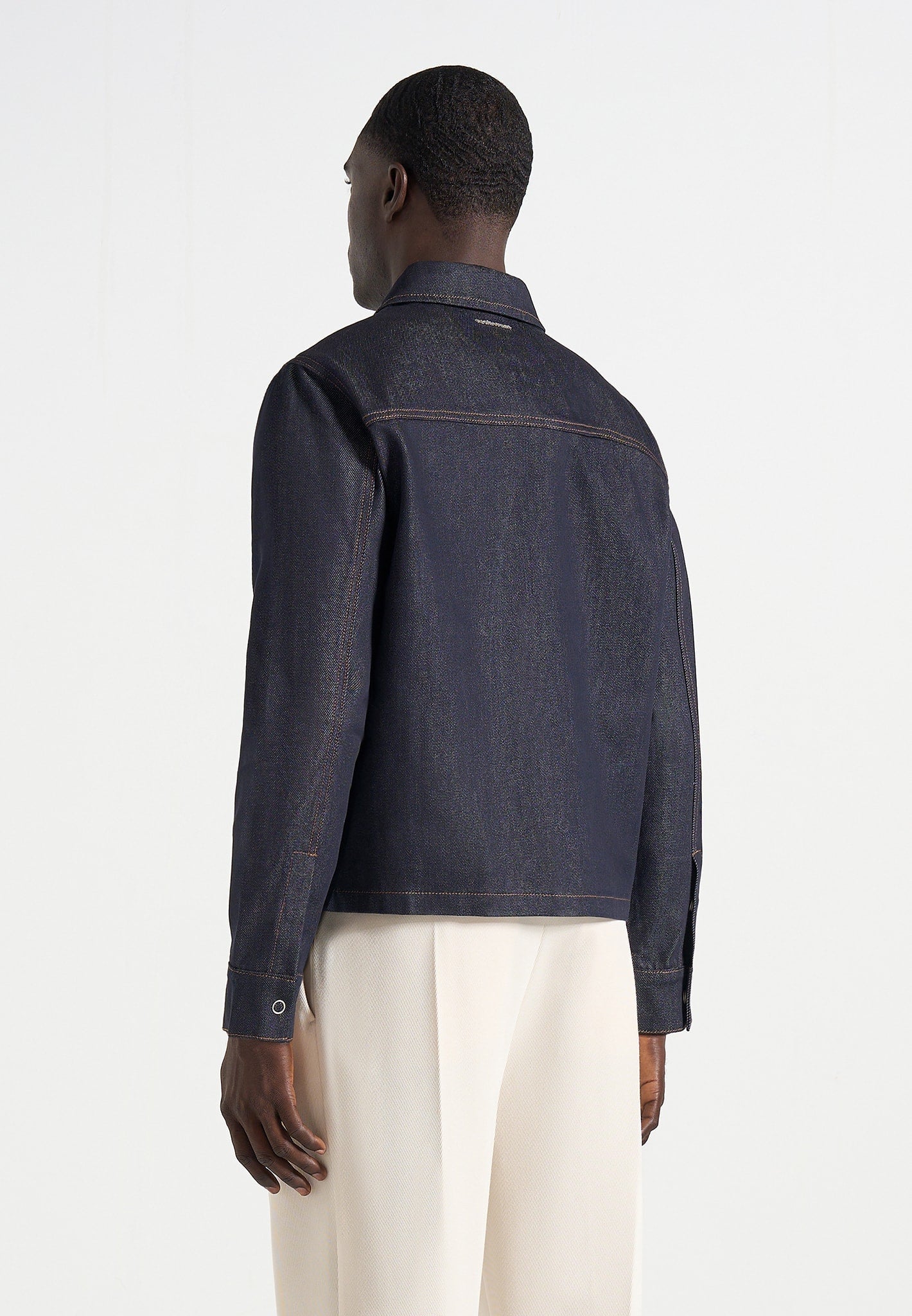 Asher - Unisex Denim Shirt - Indigo - Image 6
