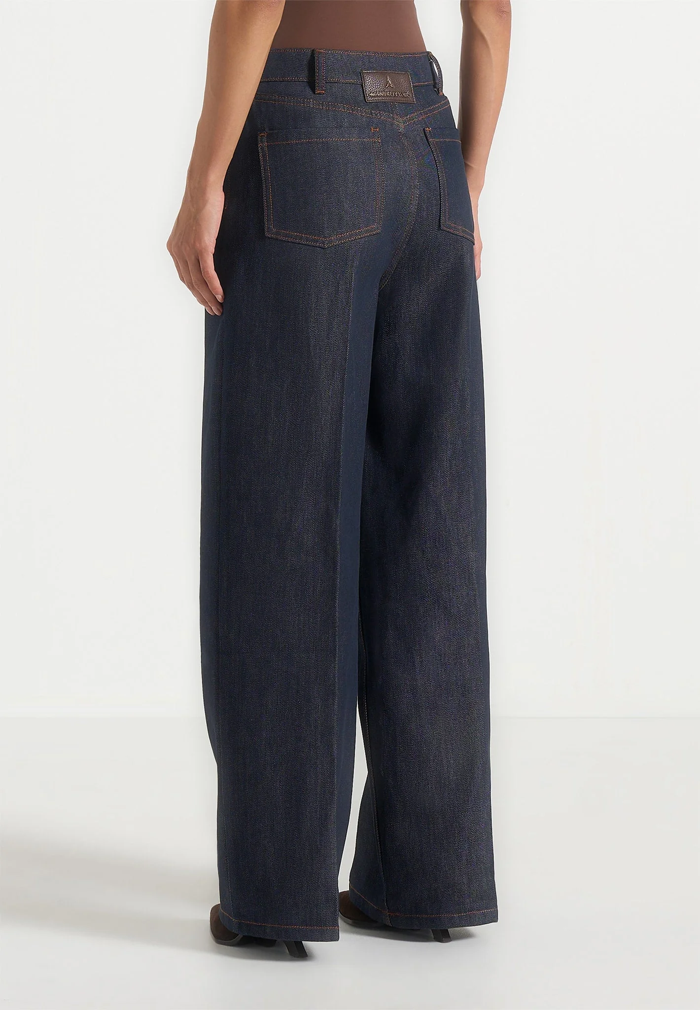 Astrid - Wrapover Wide Leg Denim Jeans - Indigo - Image 5