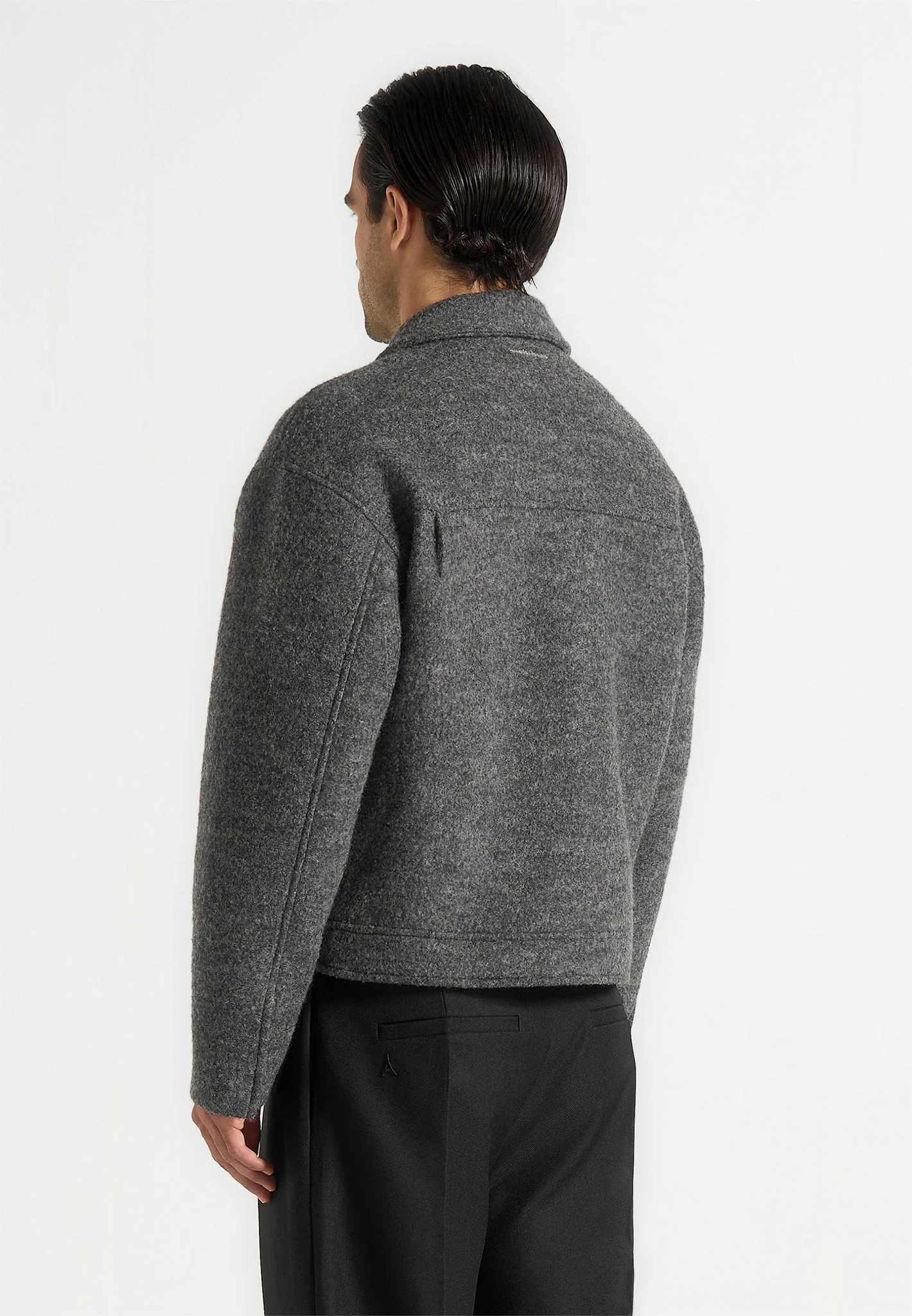 Aurel - Wool Jacket With Revere Collar - Grey - Image 5