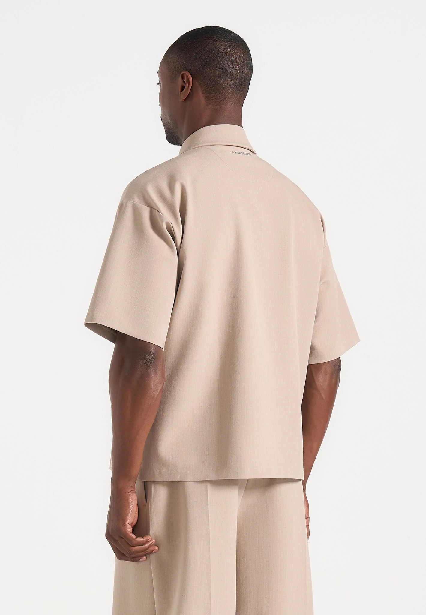 Aven - Boxy Shirt with Crease - Beige - Image 3