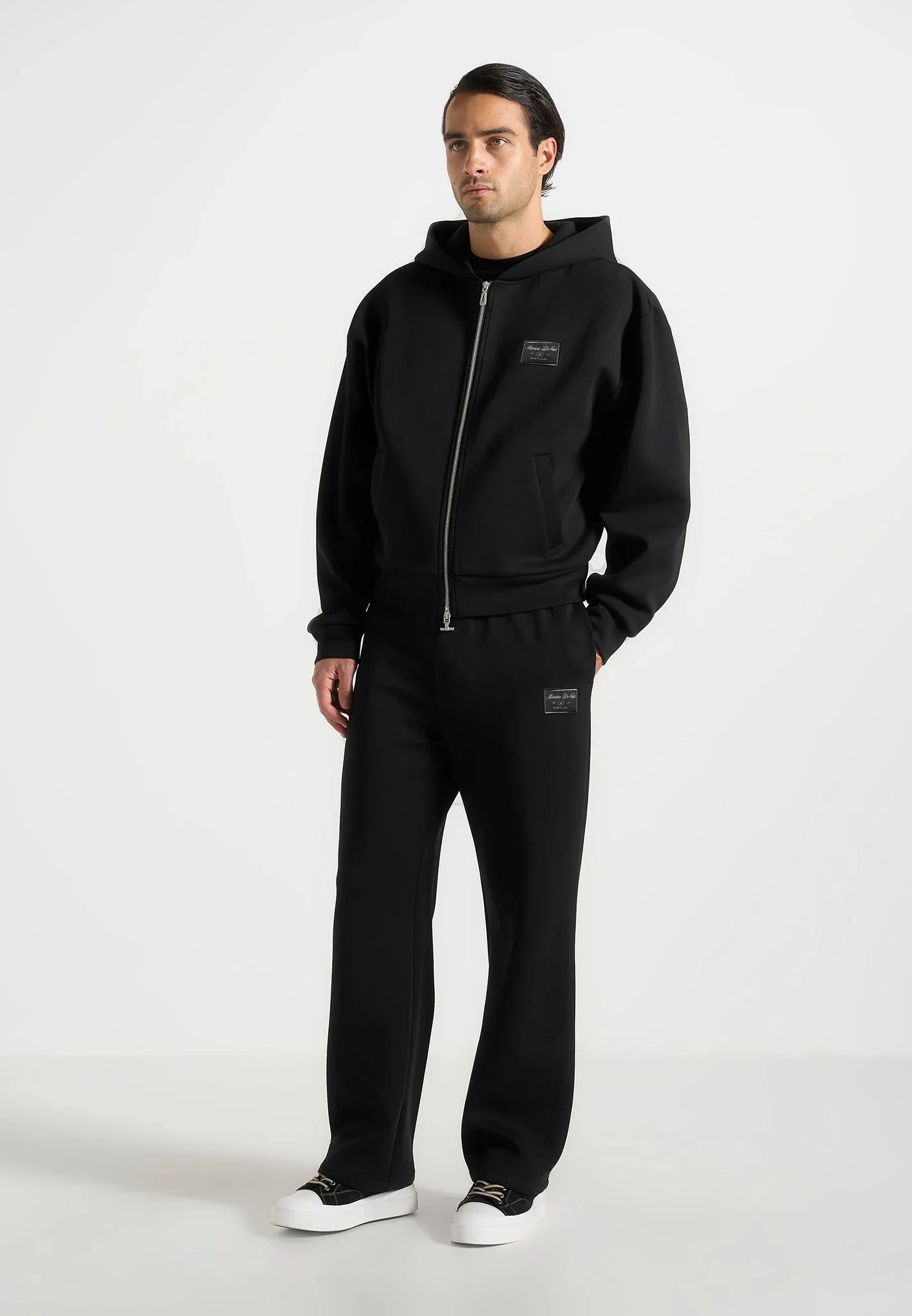 Avery - Unisex Neoprene Relaxed fit Joggers - Black - Image 2