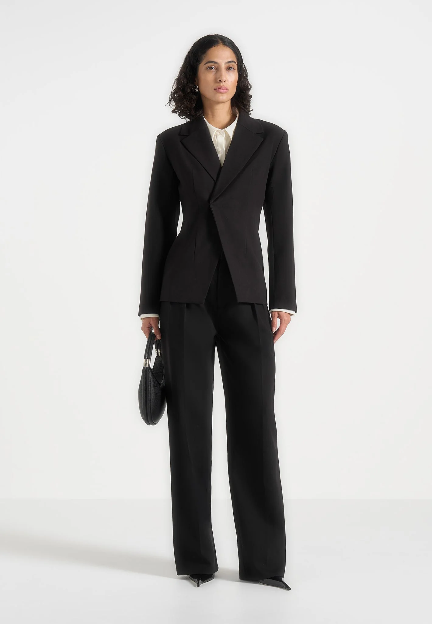 Beatrice - Tailored Cinched Blazer - Black