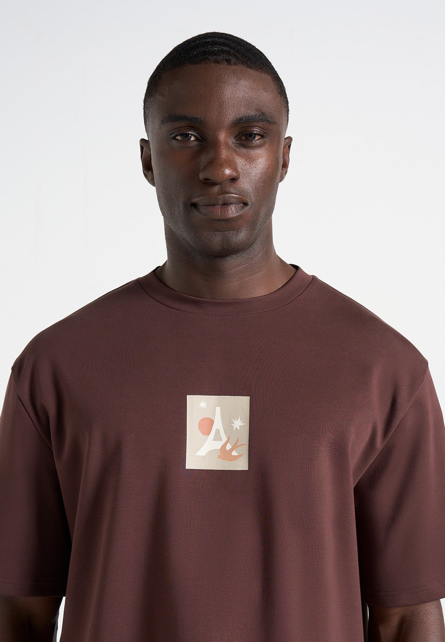 Thibault - Bird Detail Cotton T-Shirt - Brown - Image 5