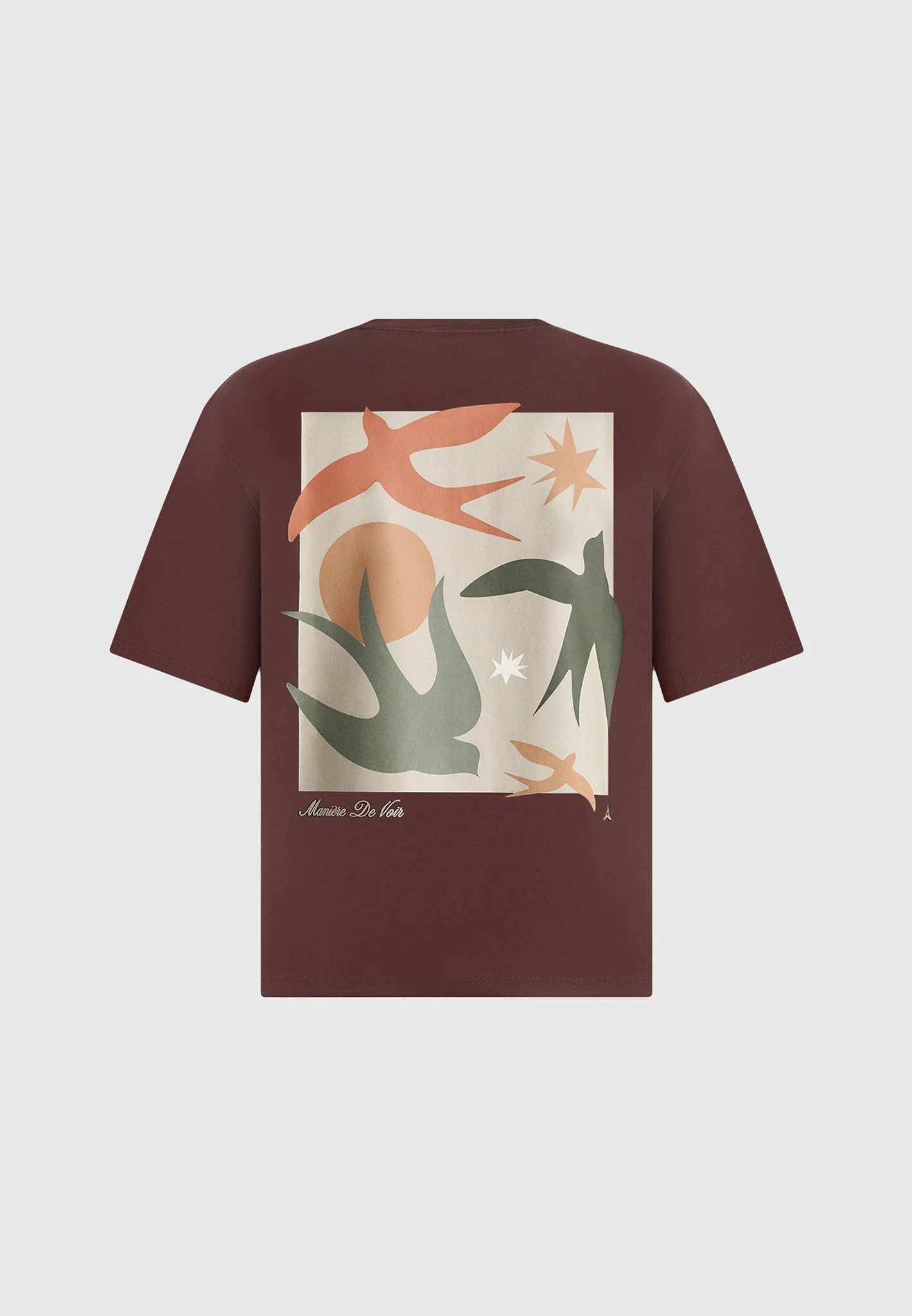 Thibault - Bird Detail Cotton T-Shirt - Brown - Image 8