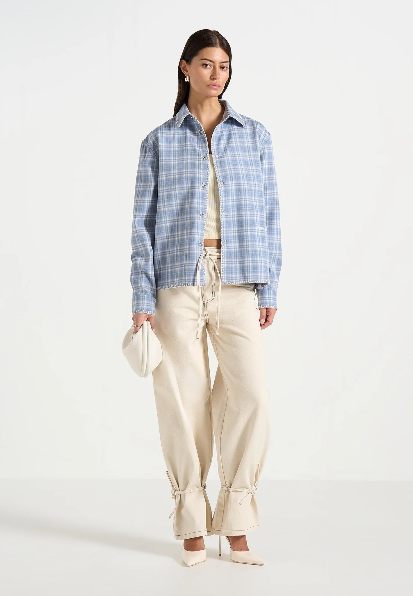 Blake - Unisex Whipstitch Check Shirt - Blue