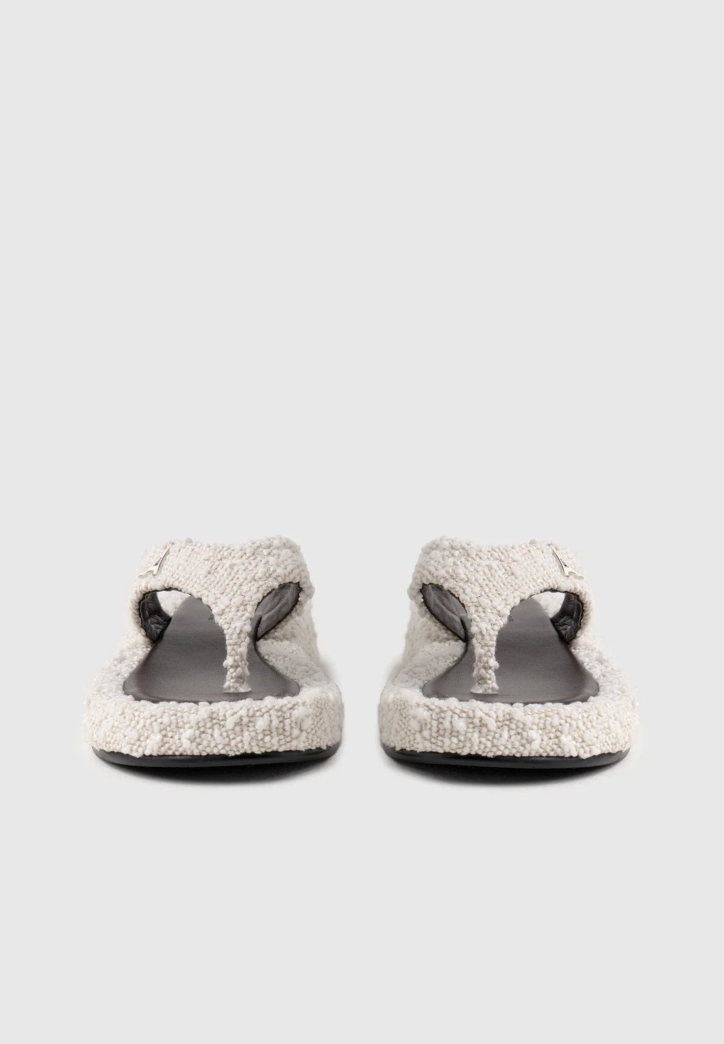 Rosalie - Boucle Flatform Sandals - Off White/Brown - Image 3