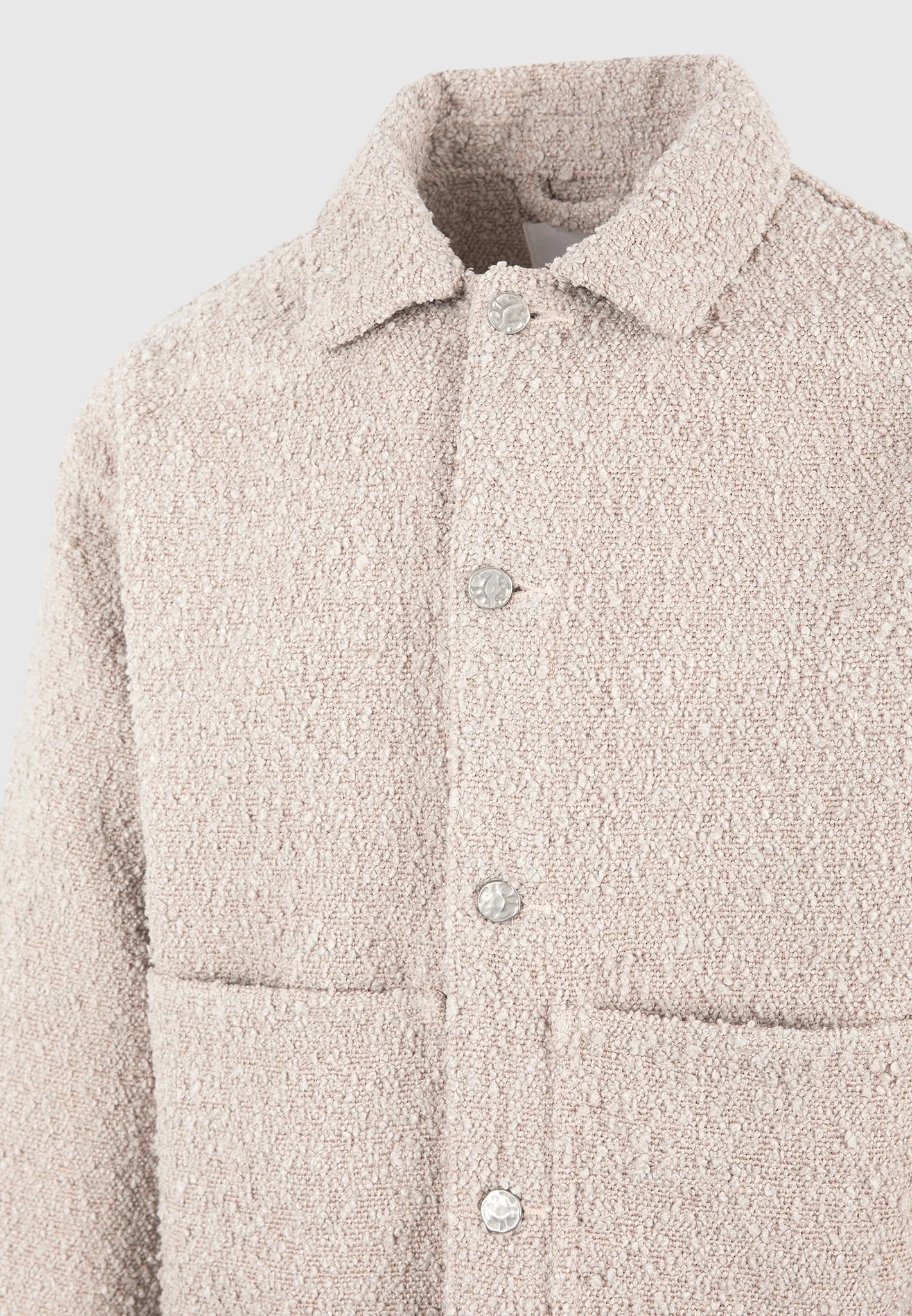 Damien - Boucle Jacket with Back Pleat - Beige - Image 10