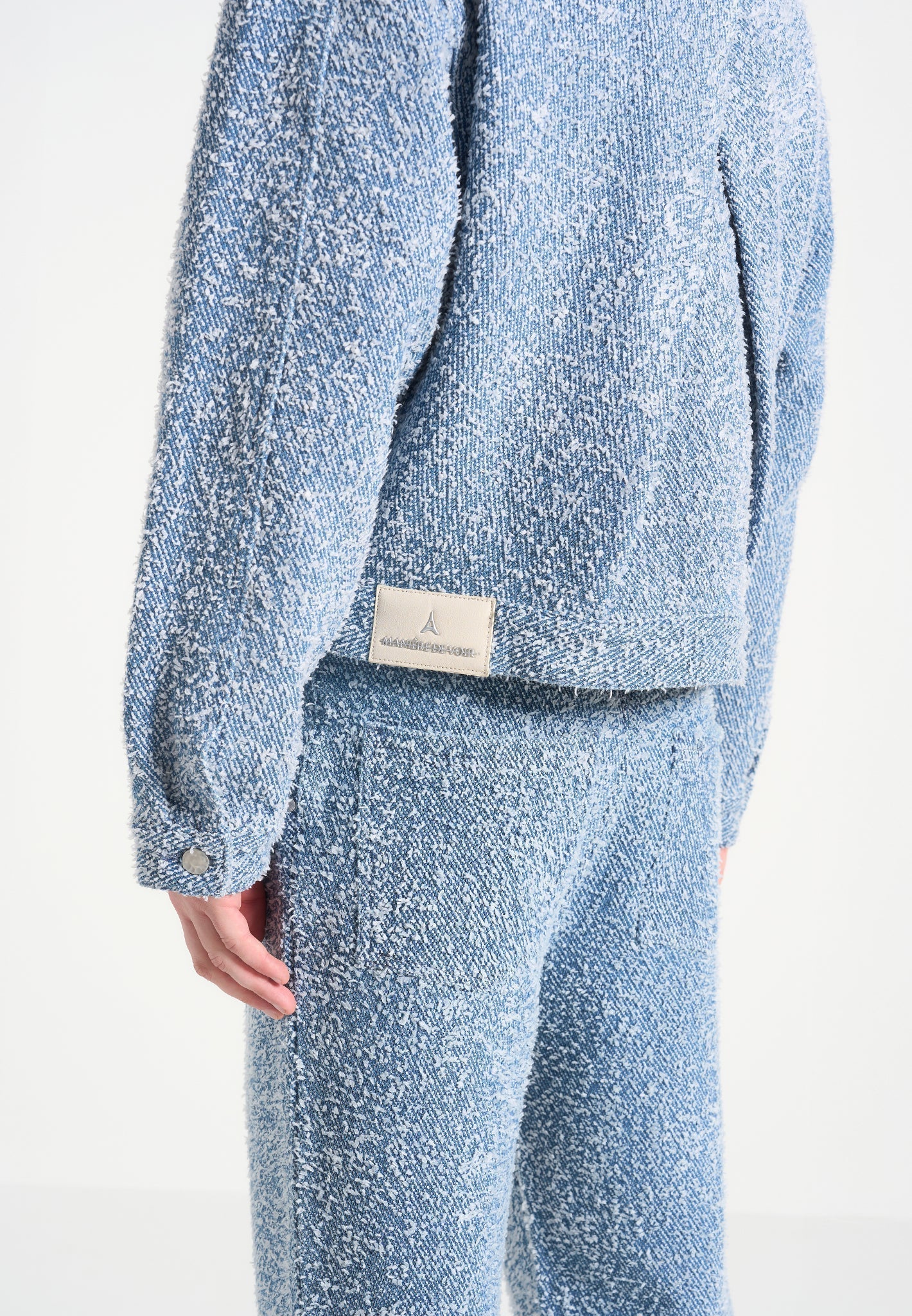 Damien - Boucle Jacket with Back Pleat - Blue - Image 4