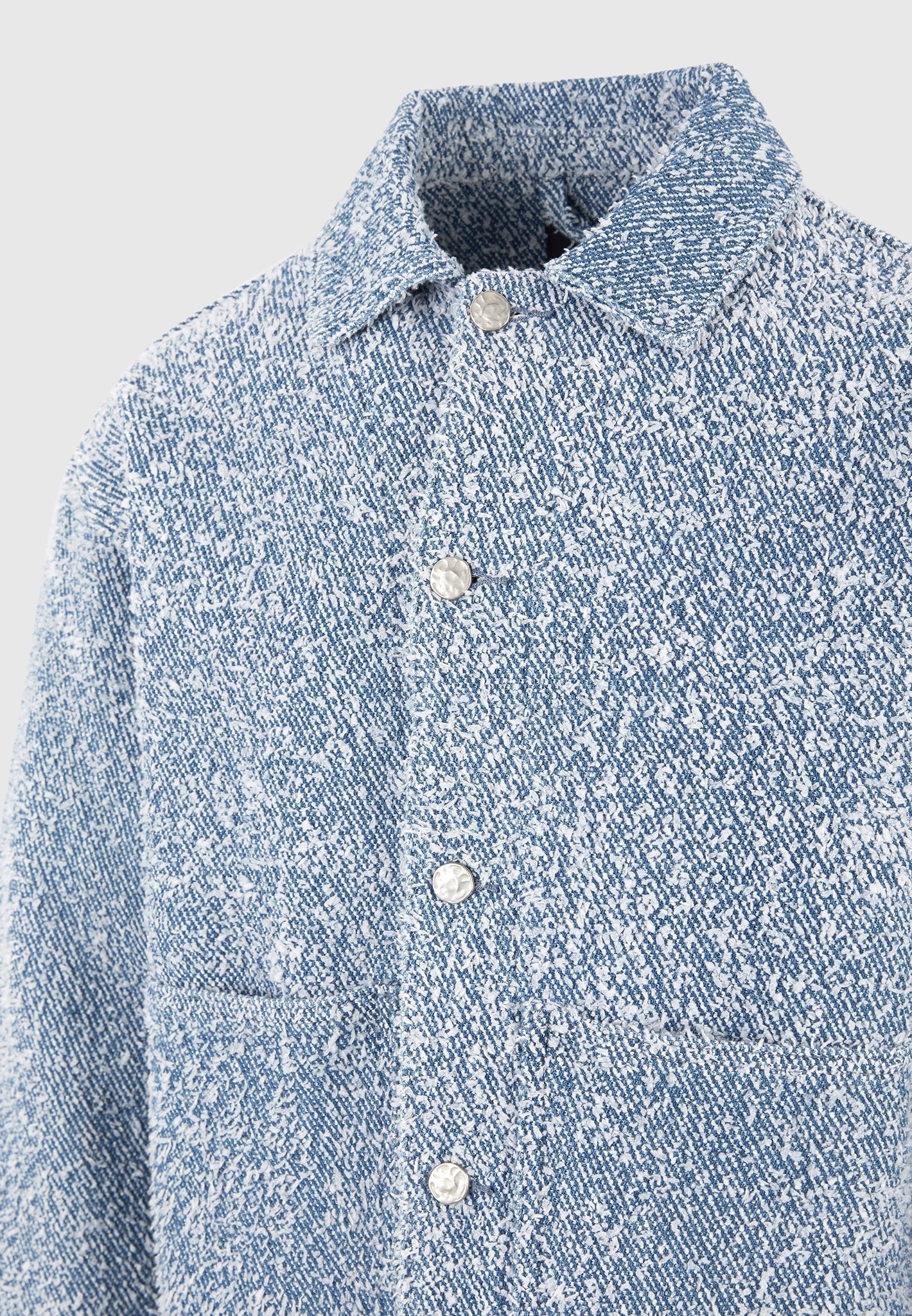 Damien - Boucle Jacket with Back Pleat - Blue - Image 9