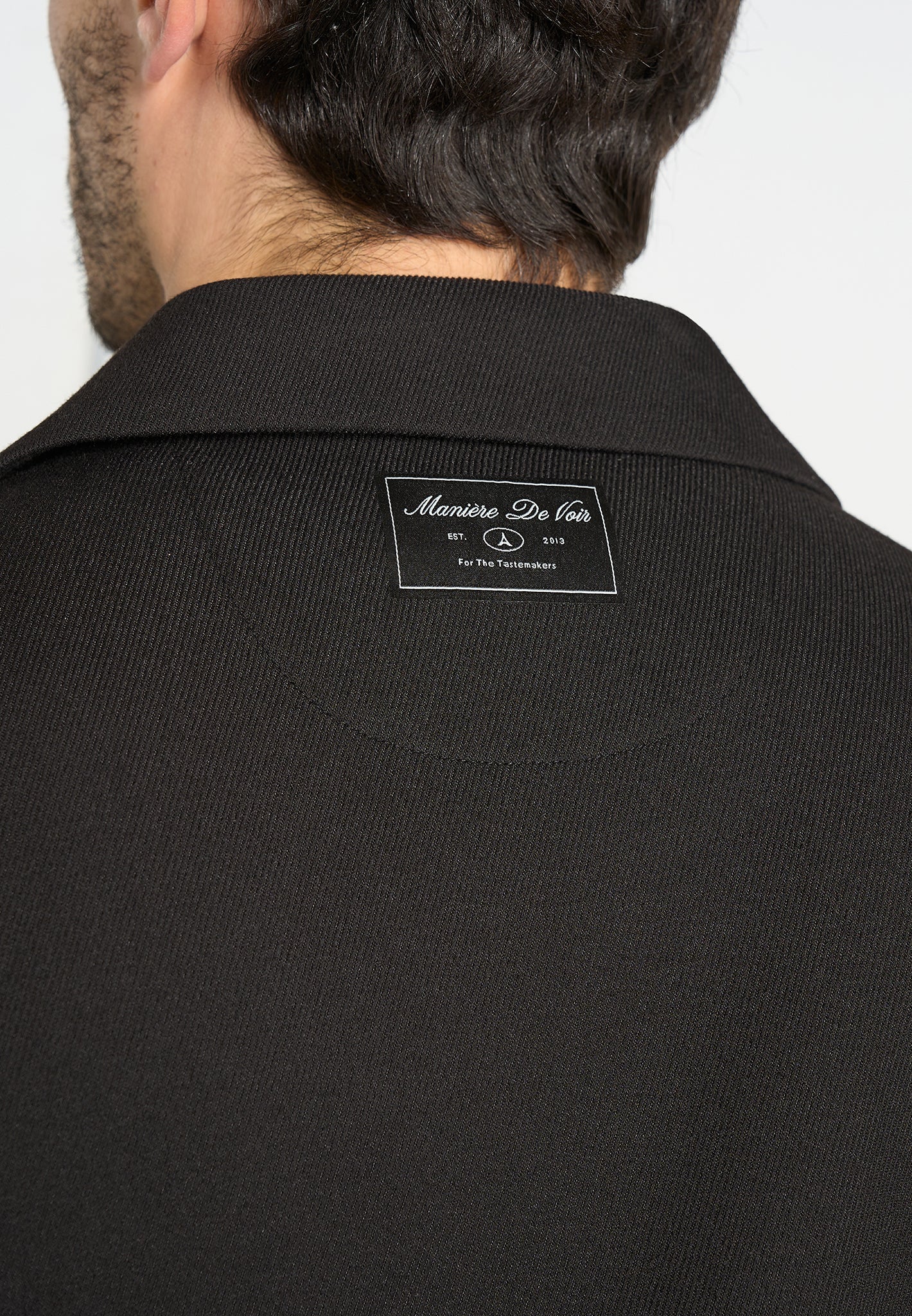 Abel - Boxy Twill Double Breasted Shirt - Black - Image 3