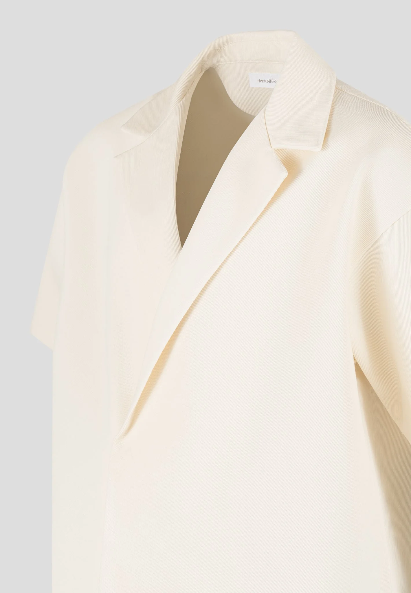 Abel - Boxy Twill Double Breasted Shirt - Cream - Image 7