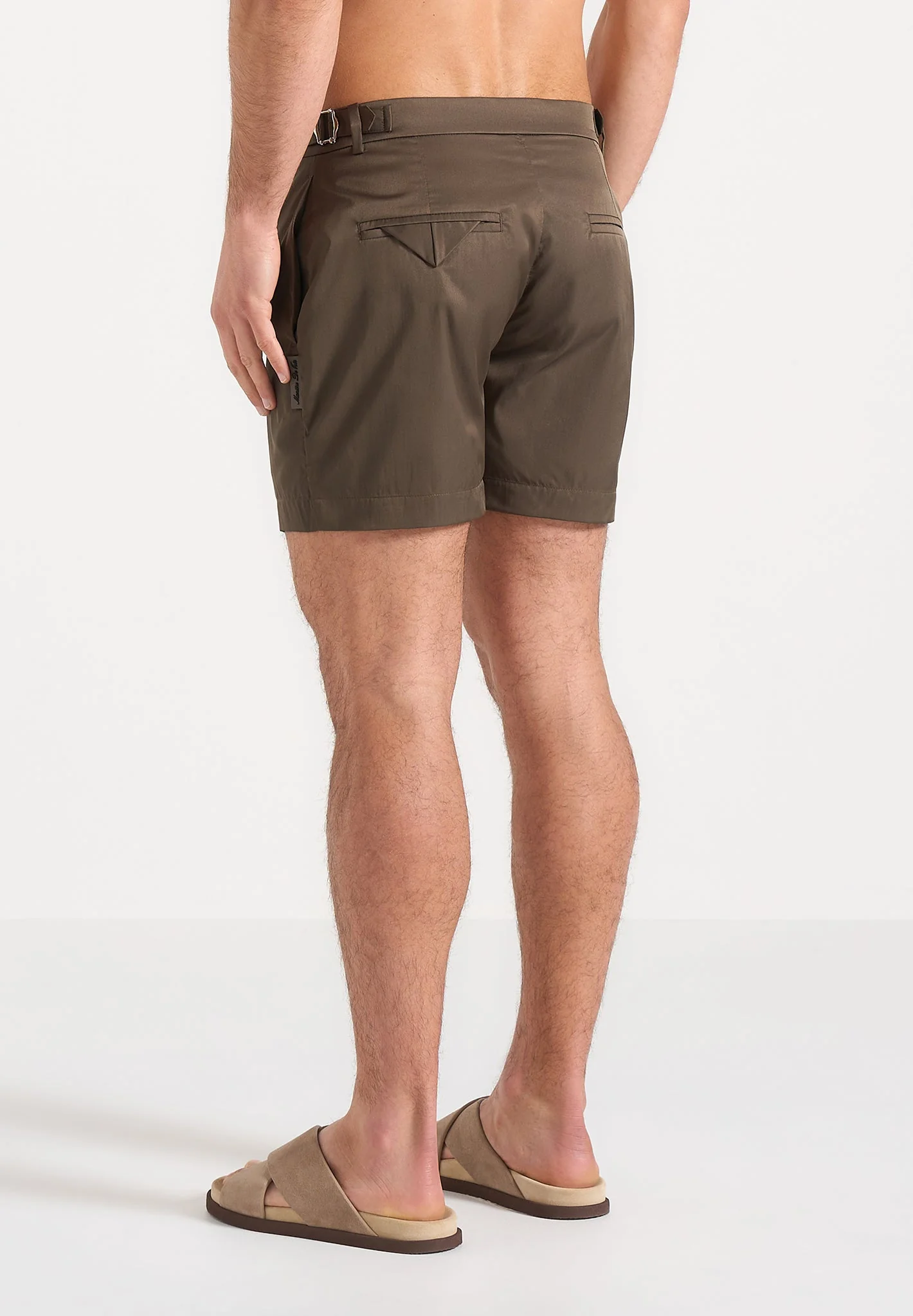 Brian - Polished Nylon Swim Shorts - Olive - Image 4
