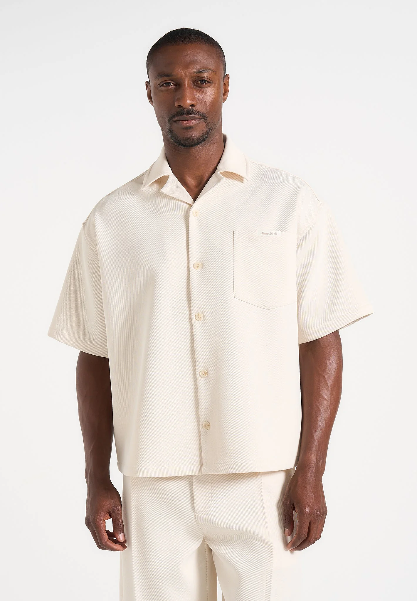 Brook - Unisex Signature Twill Boxy Shirt - Cream - Image 6
