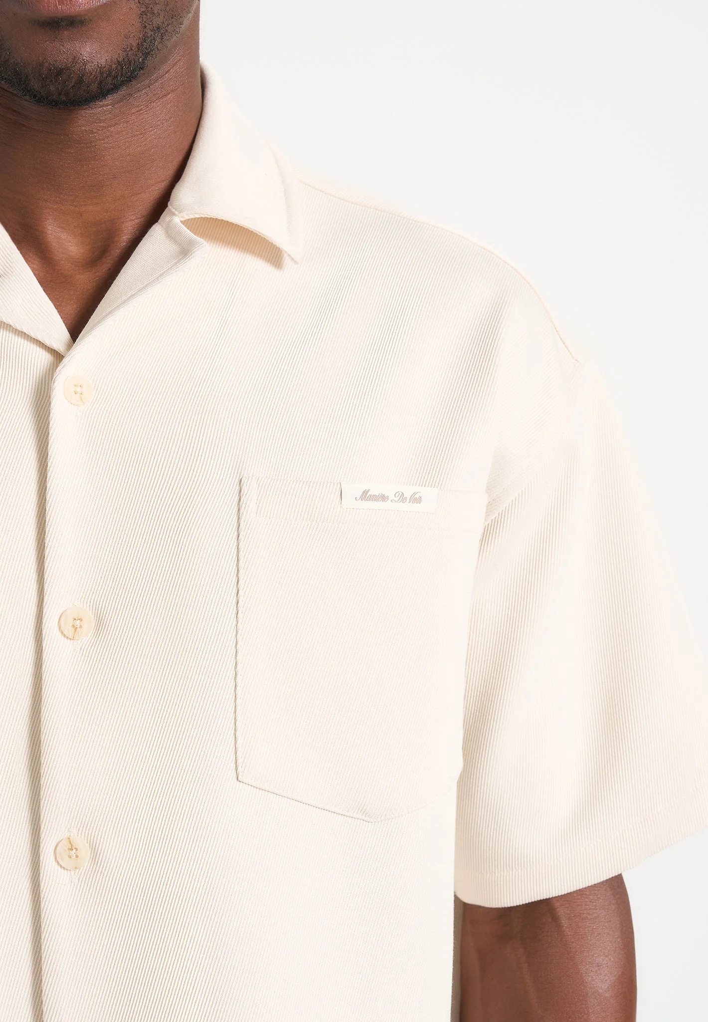 Brook - Unisex Signature Twill Boxy Shirt - Cream - Image 7