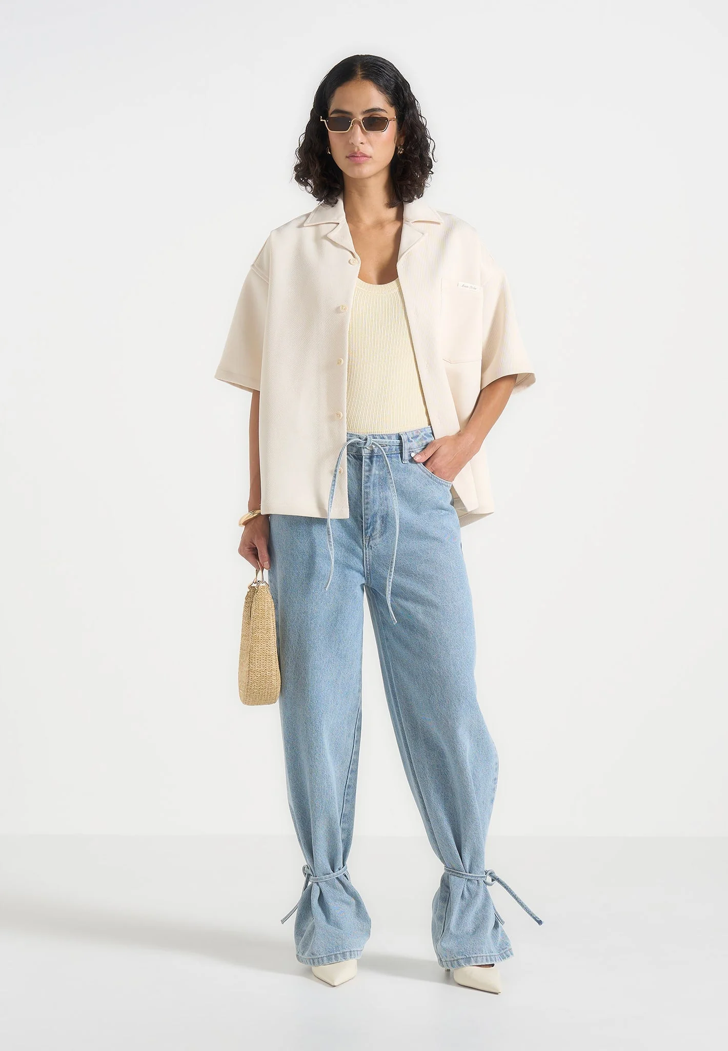 Brook - Unisex Signature Twill Boxy Shirt - Cream - Image 8