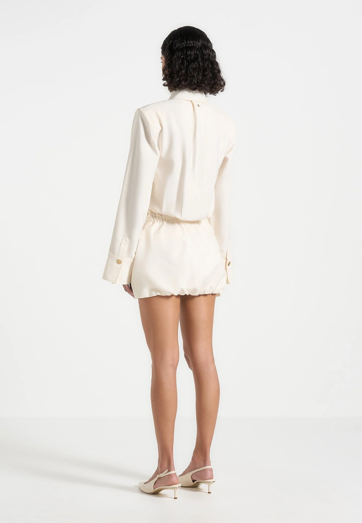 Laure - Cargo Shirt Mini Dress - Cream - Image 5