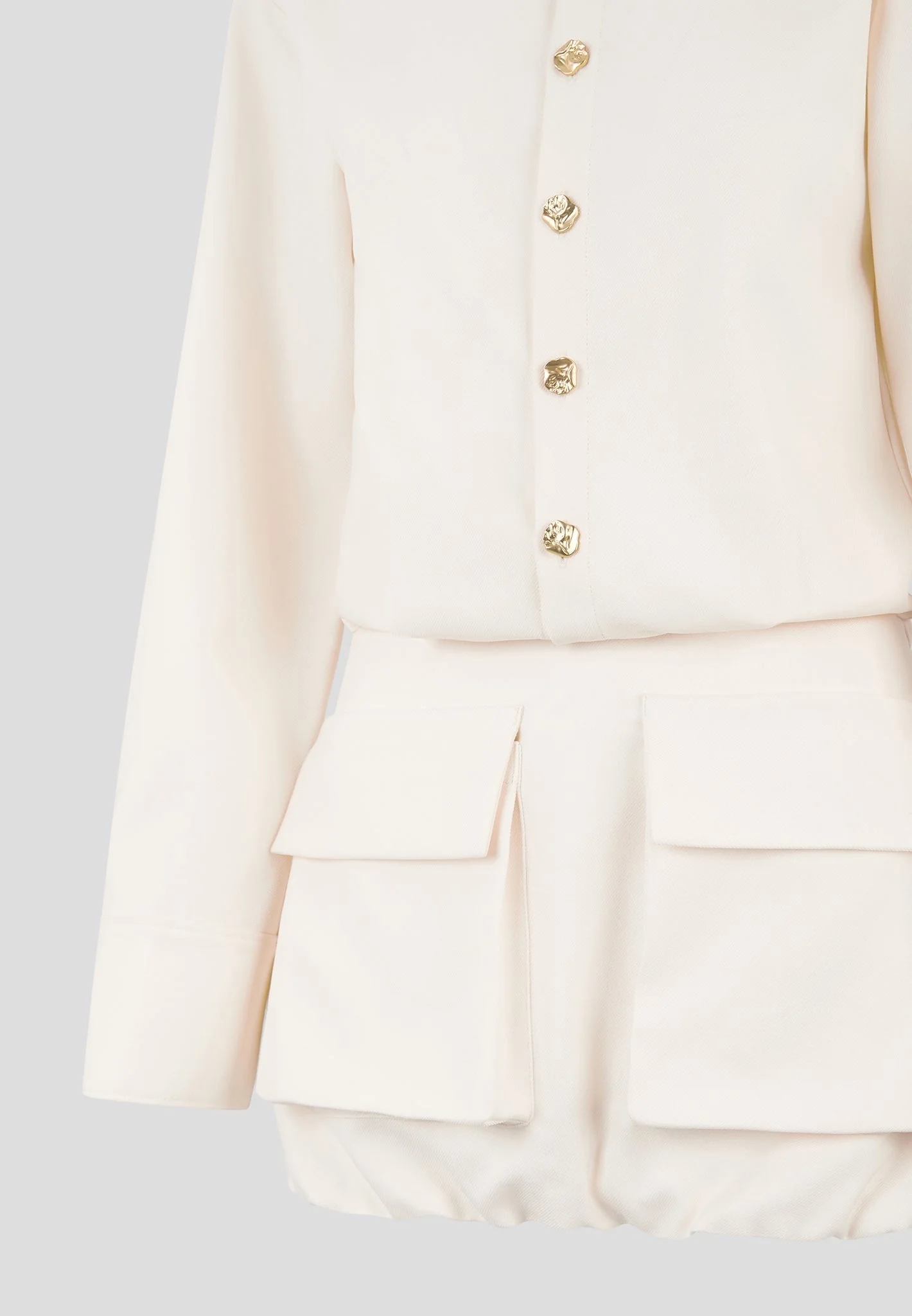 Laure - Cargo Shirt Mini Dress - Cream - Image 8