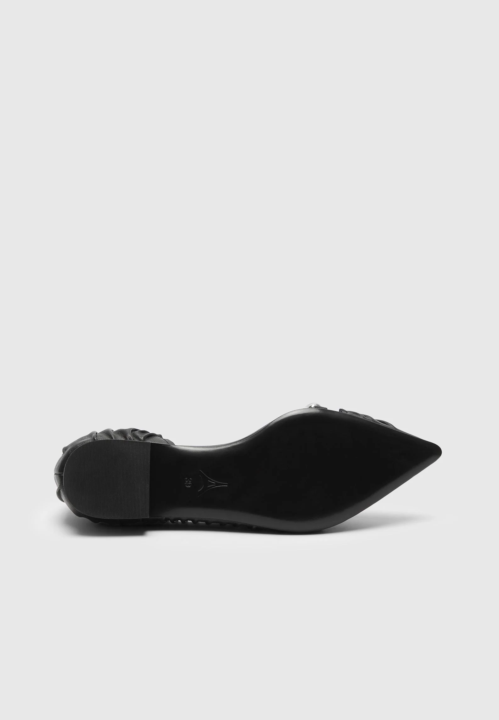 Celeste - Leather Ballet Flats with Hardware - Black - Image 5