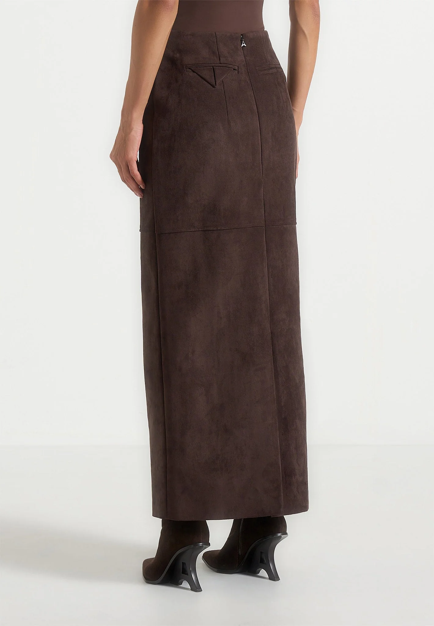 Celie - Suede Maxi Skirt - Brown - Image 5