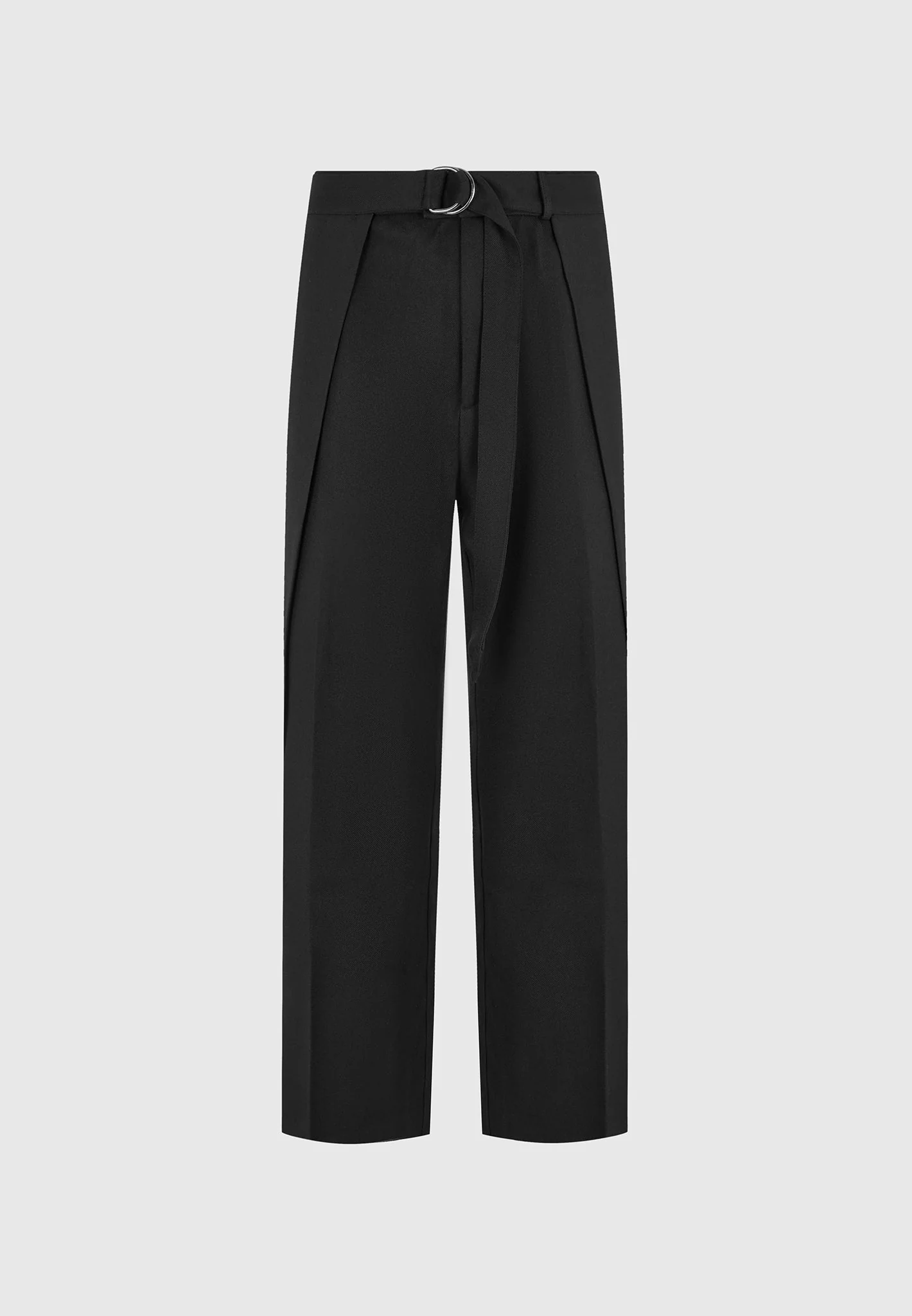 Charles - Wide Fit Wrap Leg Tailored Trousers - Black1 - Image 6