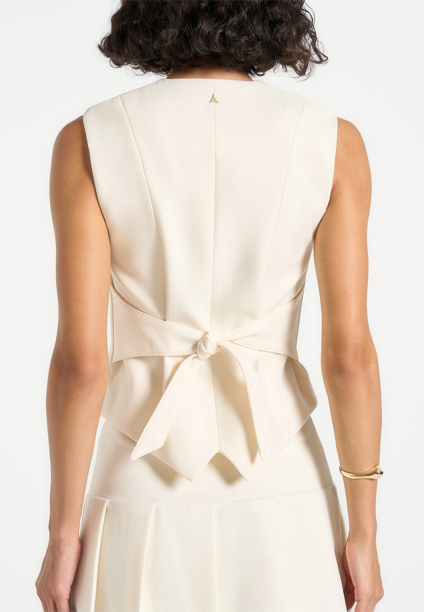 Christine - Tailored Cinch Suit Vest - Off White - Image 3