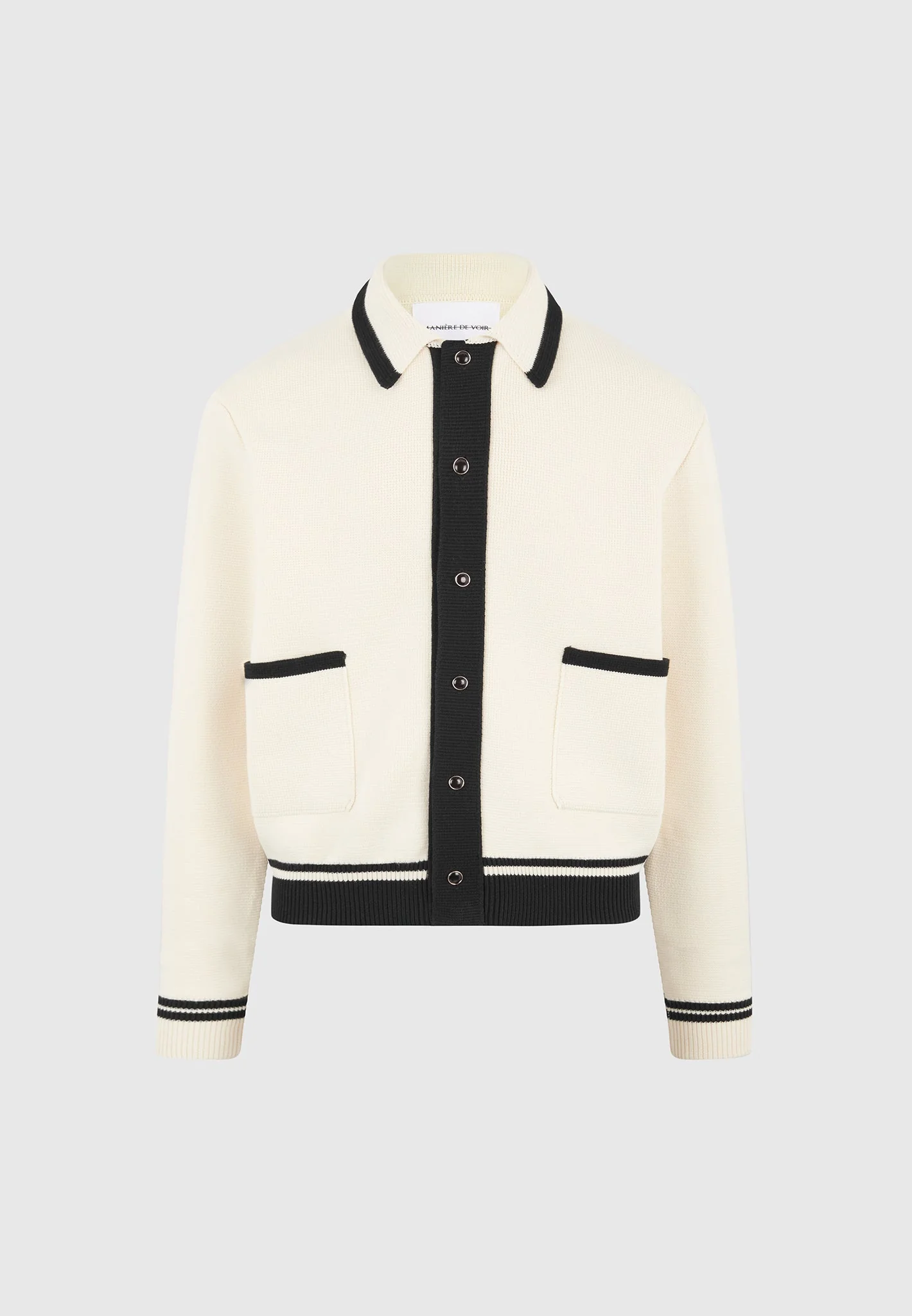 Julien - Classic Combed Cotton Knit Cardigan - Cream - Image 5