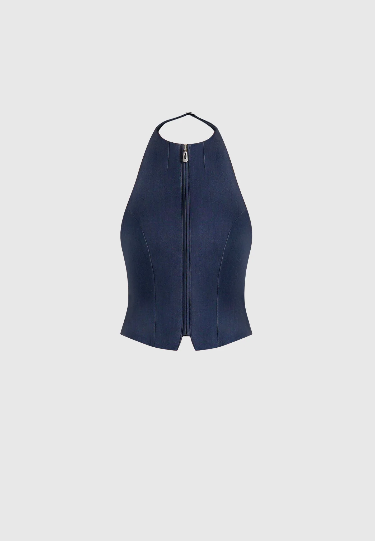 Claudette - Halterneck Backless Top - Indigo - Image 5