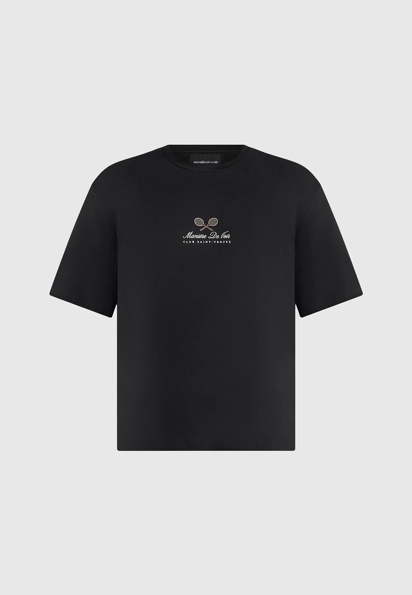 Aaron - Club Saint-Tropez Cotton T-Shirt - Black - Image 6